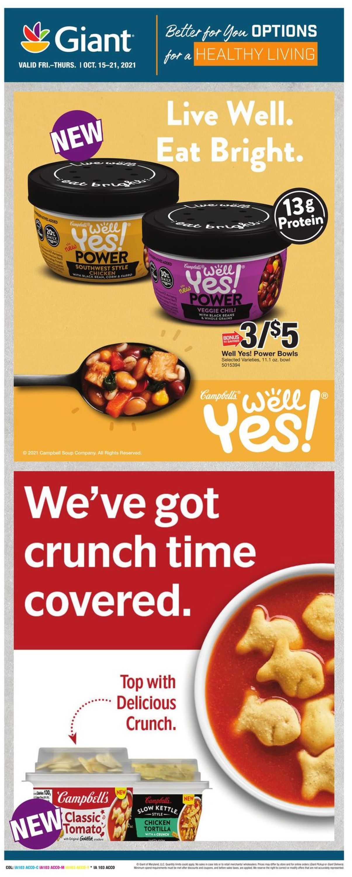 Giant Food Ad from 10/15/2021