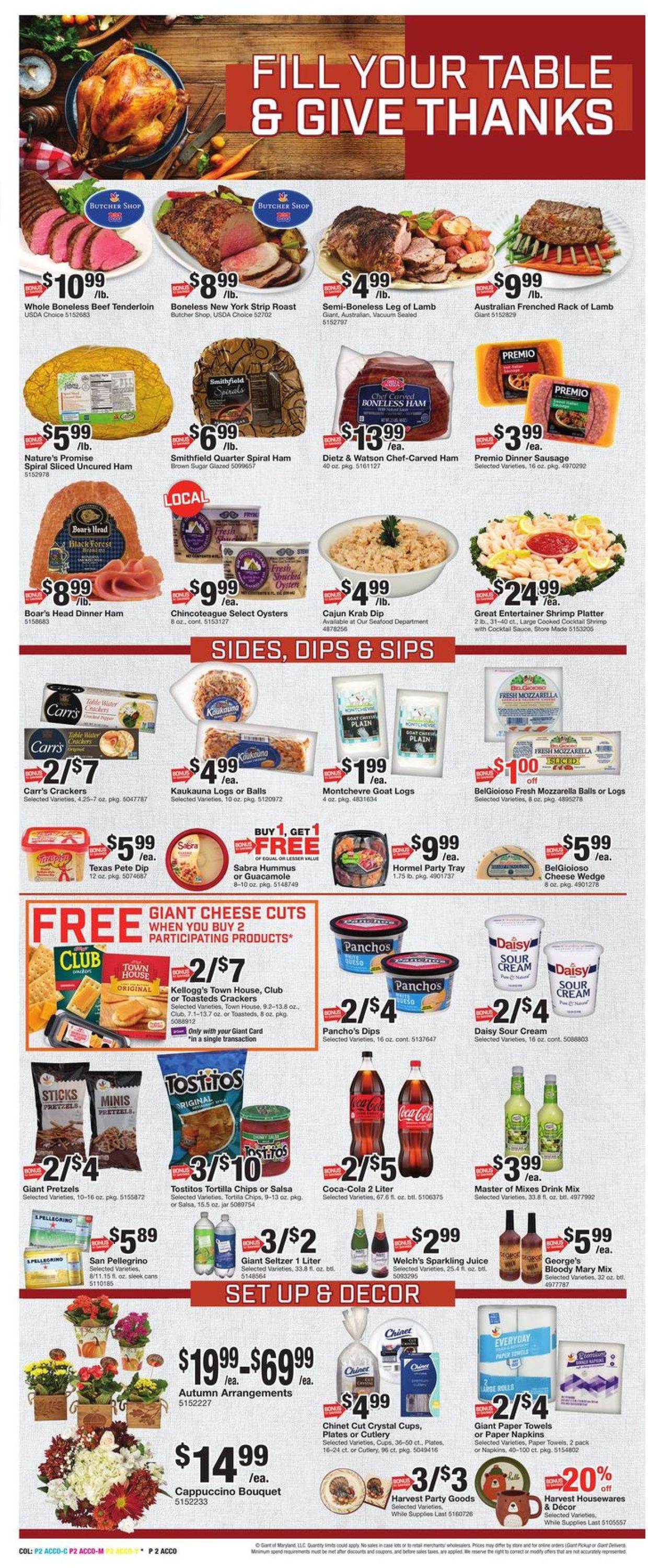 Giant Food Ad from 11/19/2021