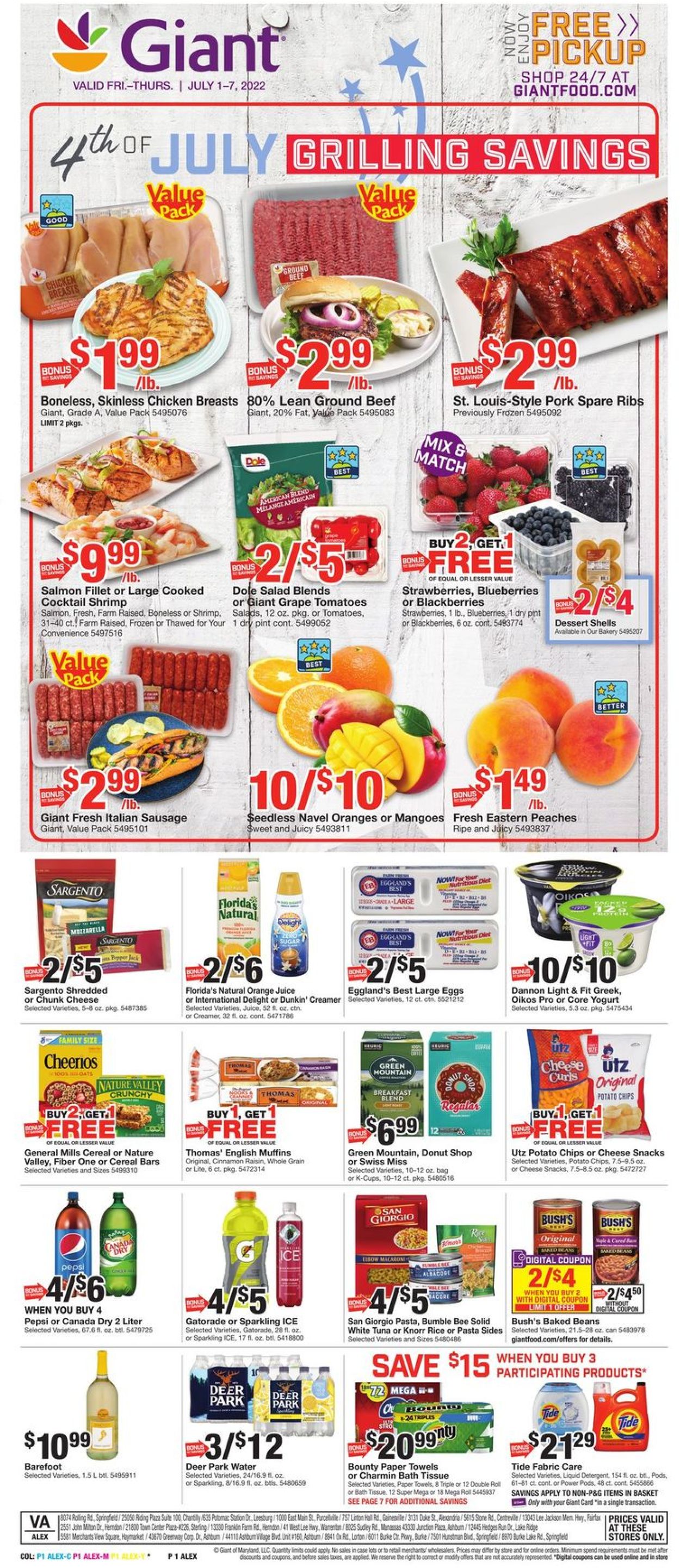 Giant Food Ad from 07/01/2022