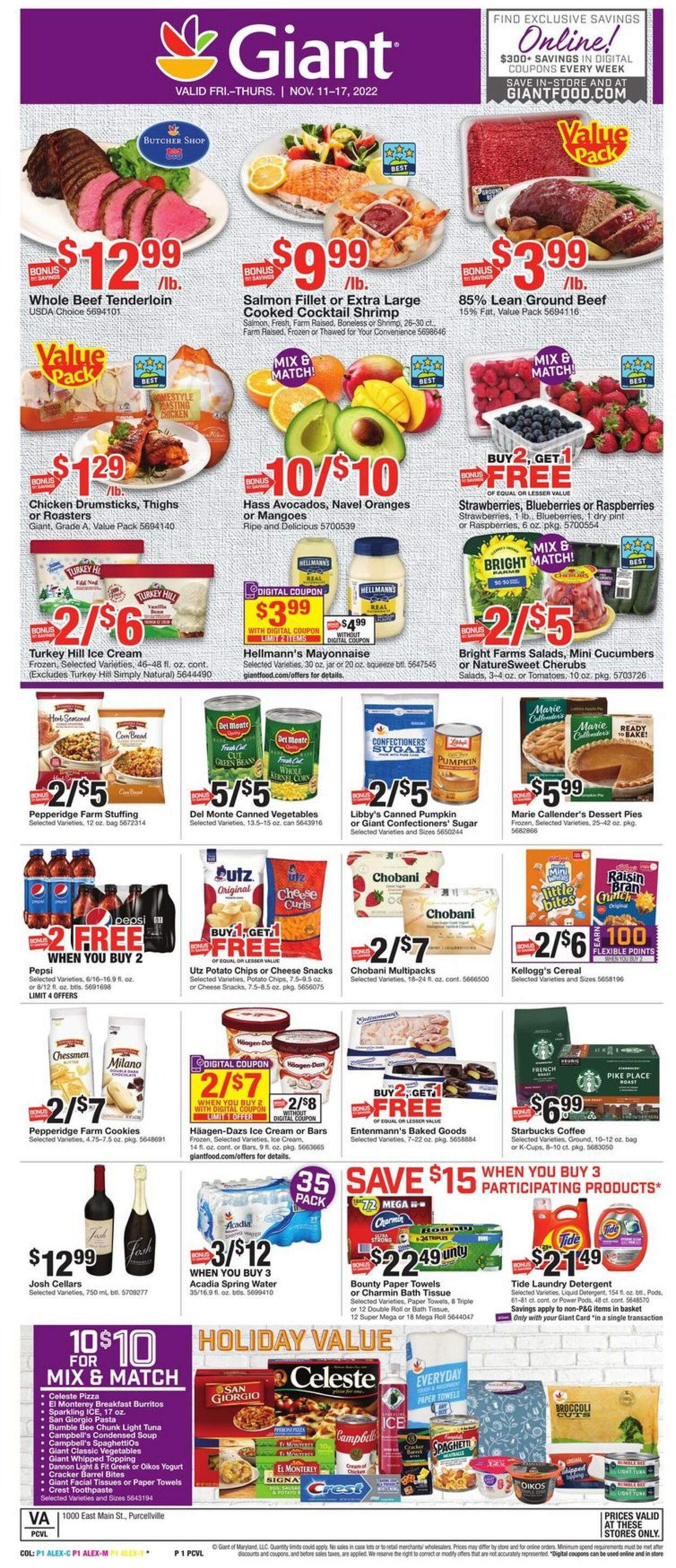 Giant Food Ad from 11/11/2022