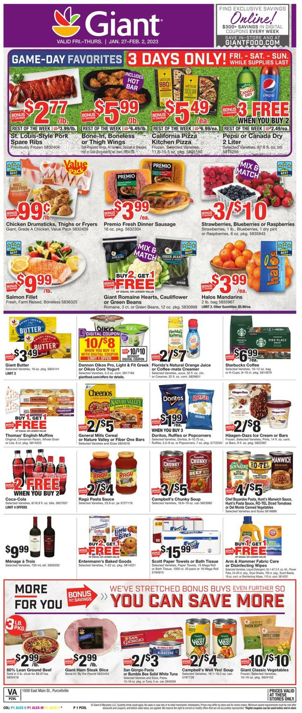 Giant Food Ad from 01/27/2023