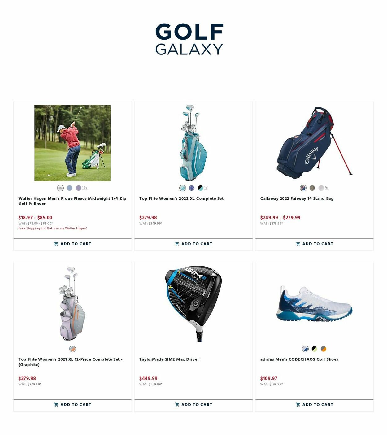 Golf Galaxy Ad from 09/03/2022