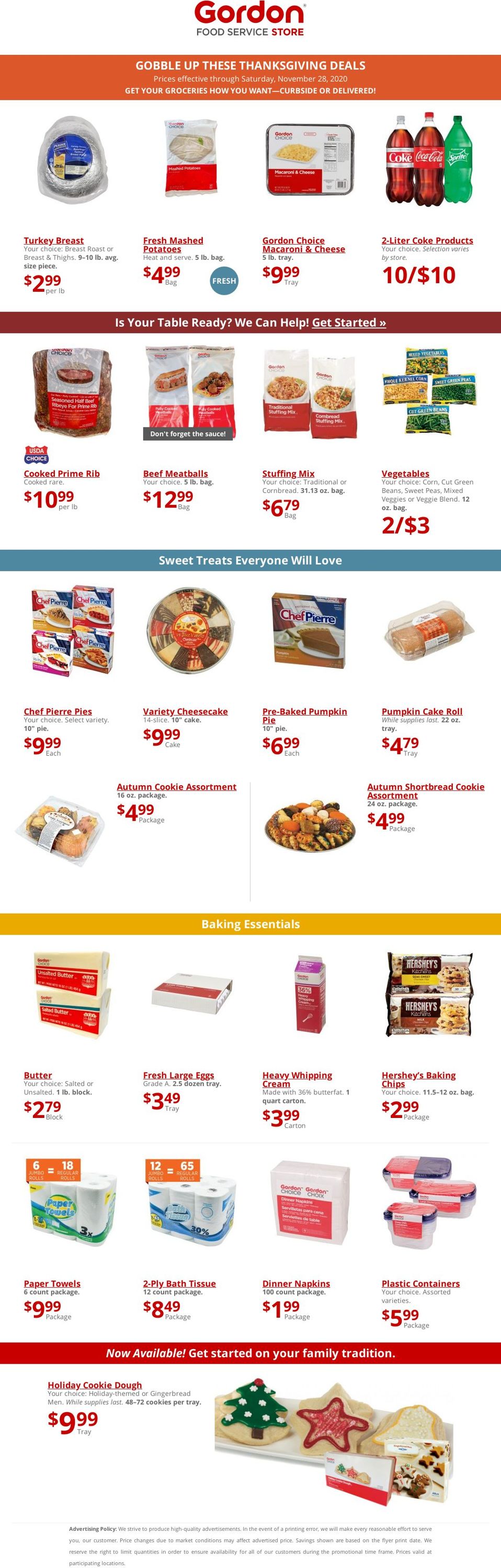 Gordon Food Service Store Ad from 11/18/2020