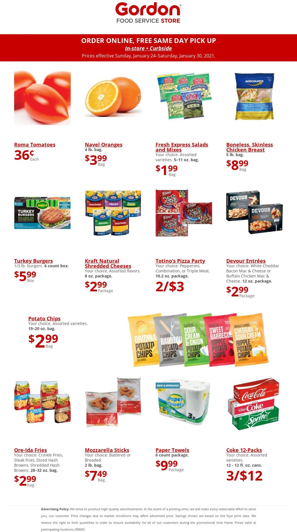 Gordon Food Service Store Ad from 01/24/2021