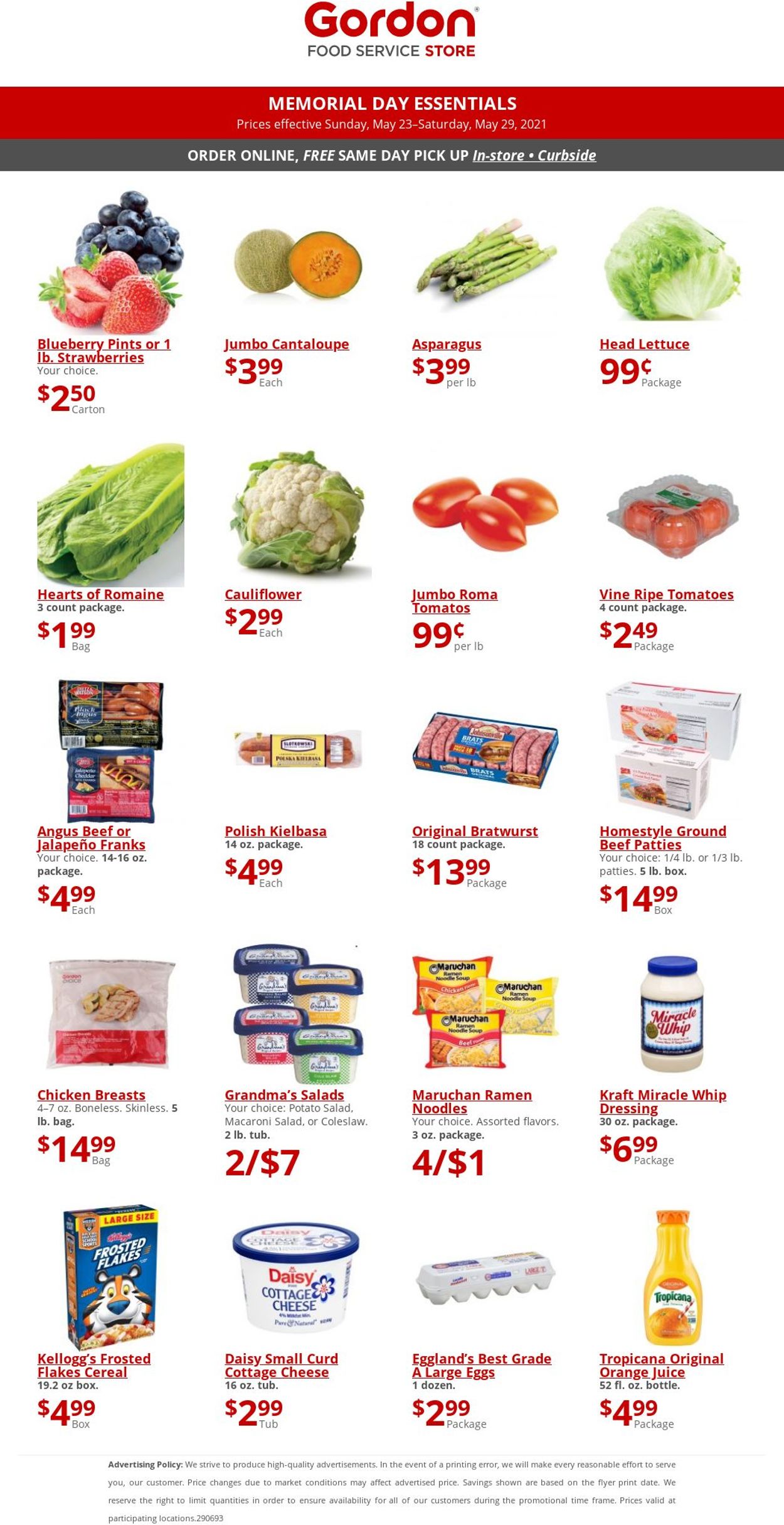Gordon Food Service Store Ad from 05/23/2021