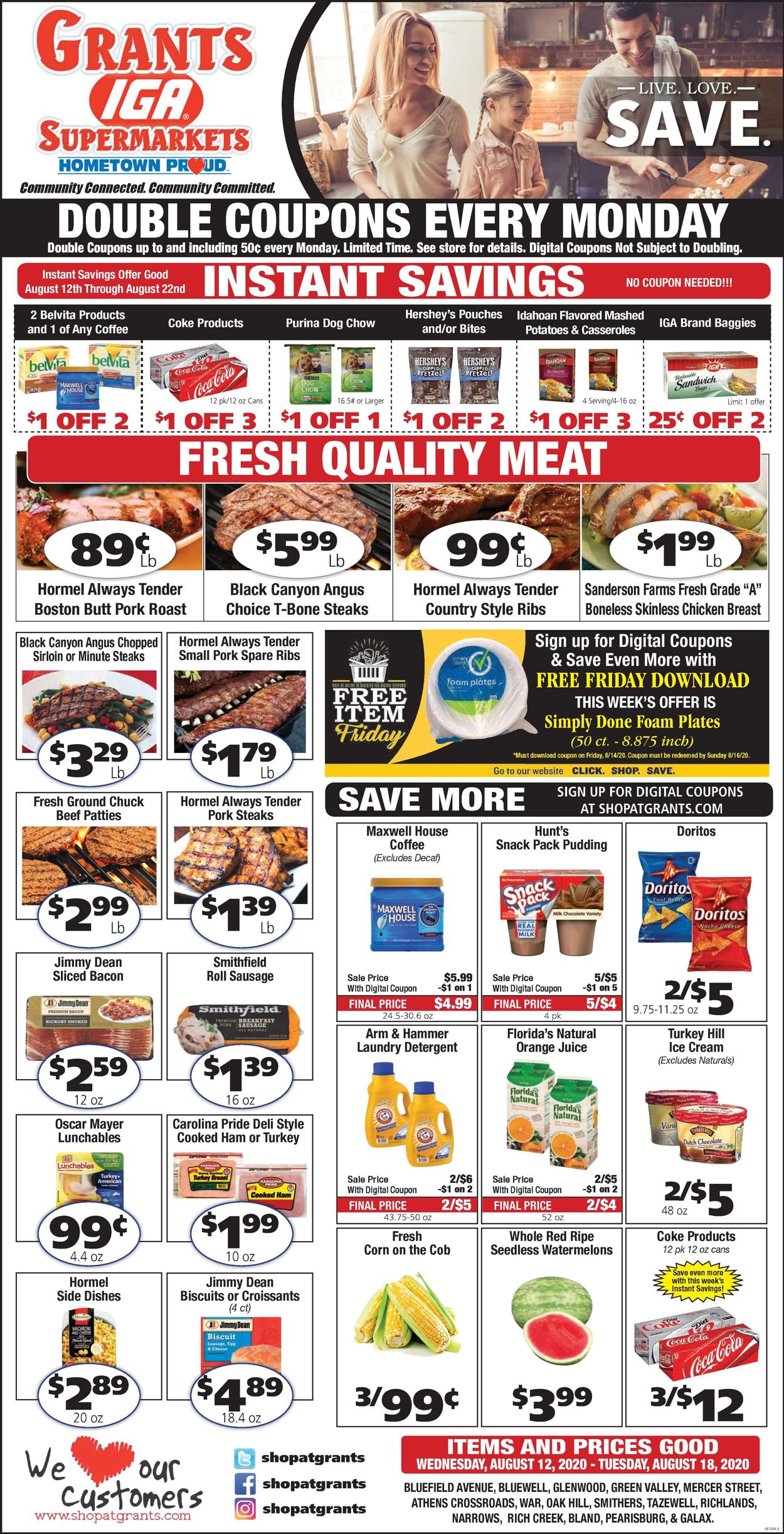 Grant's Supermarket Ad from 08/12/2020