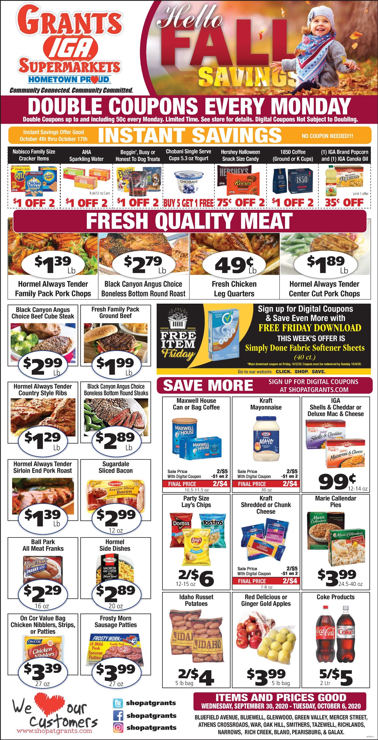 Grant's Supermarket Ad from 09/30/2020