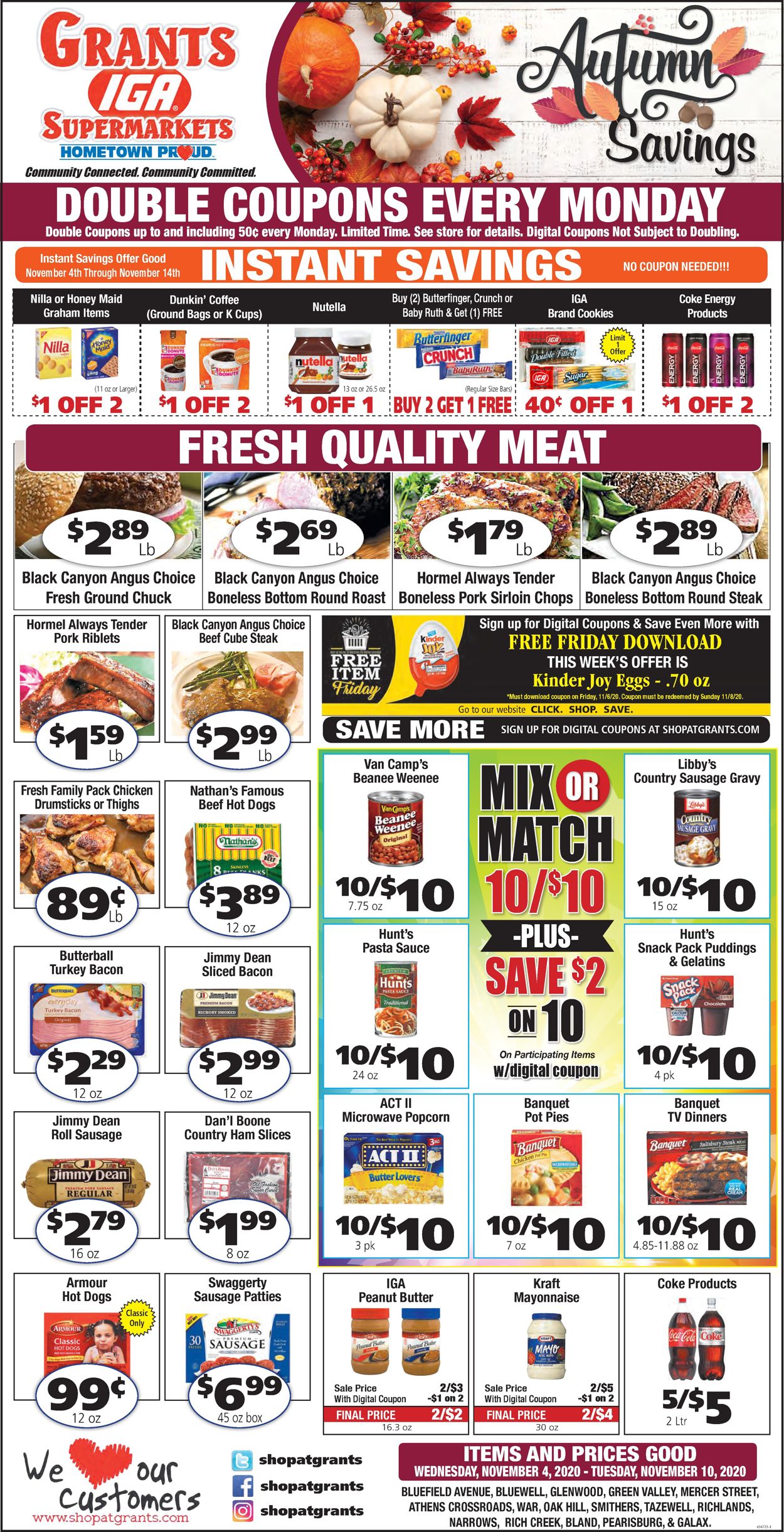 Grant's Supermarket Ad from 11/04/2020