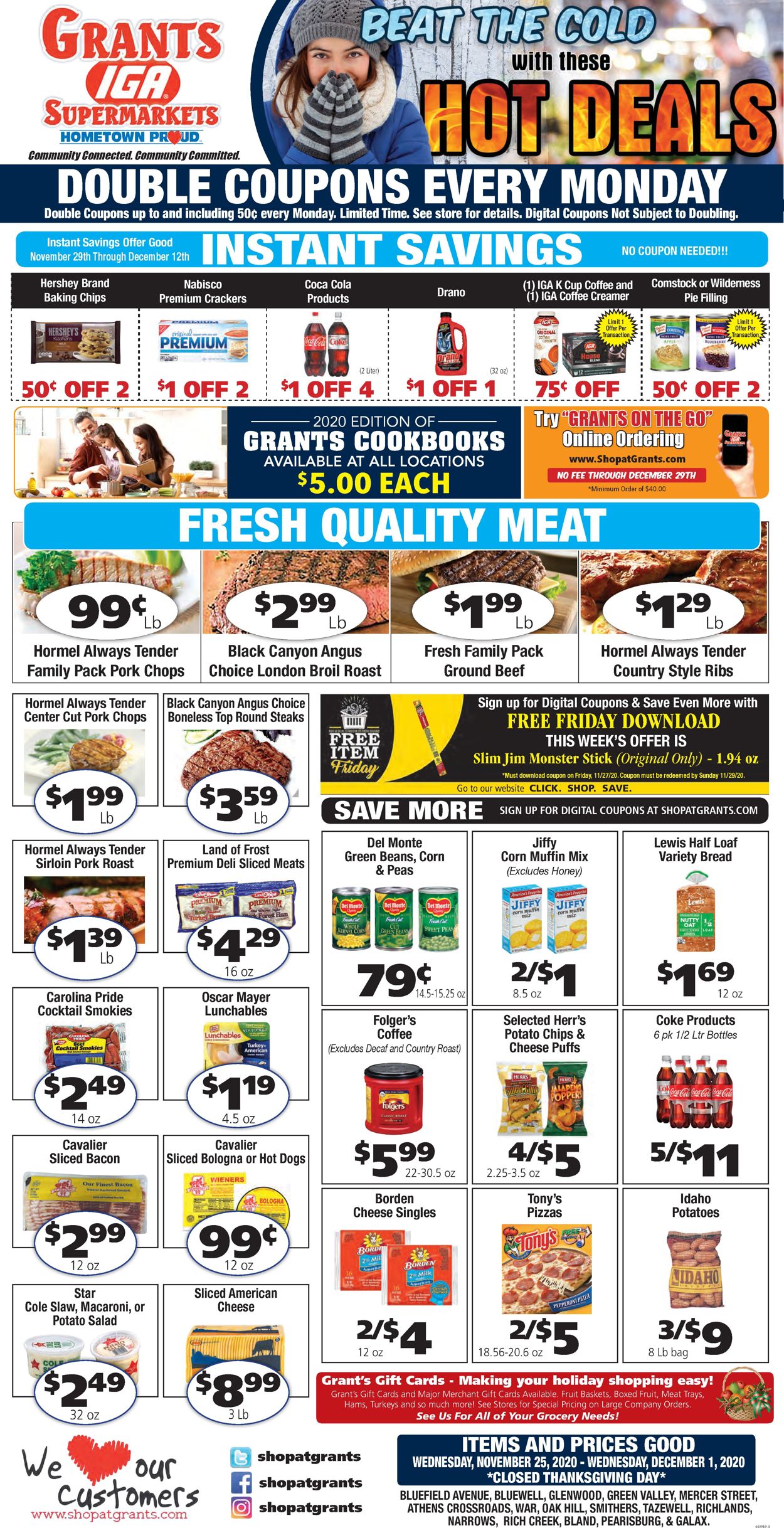 Grant's Supermarket Ad from 11/25/2020