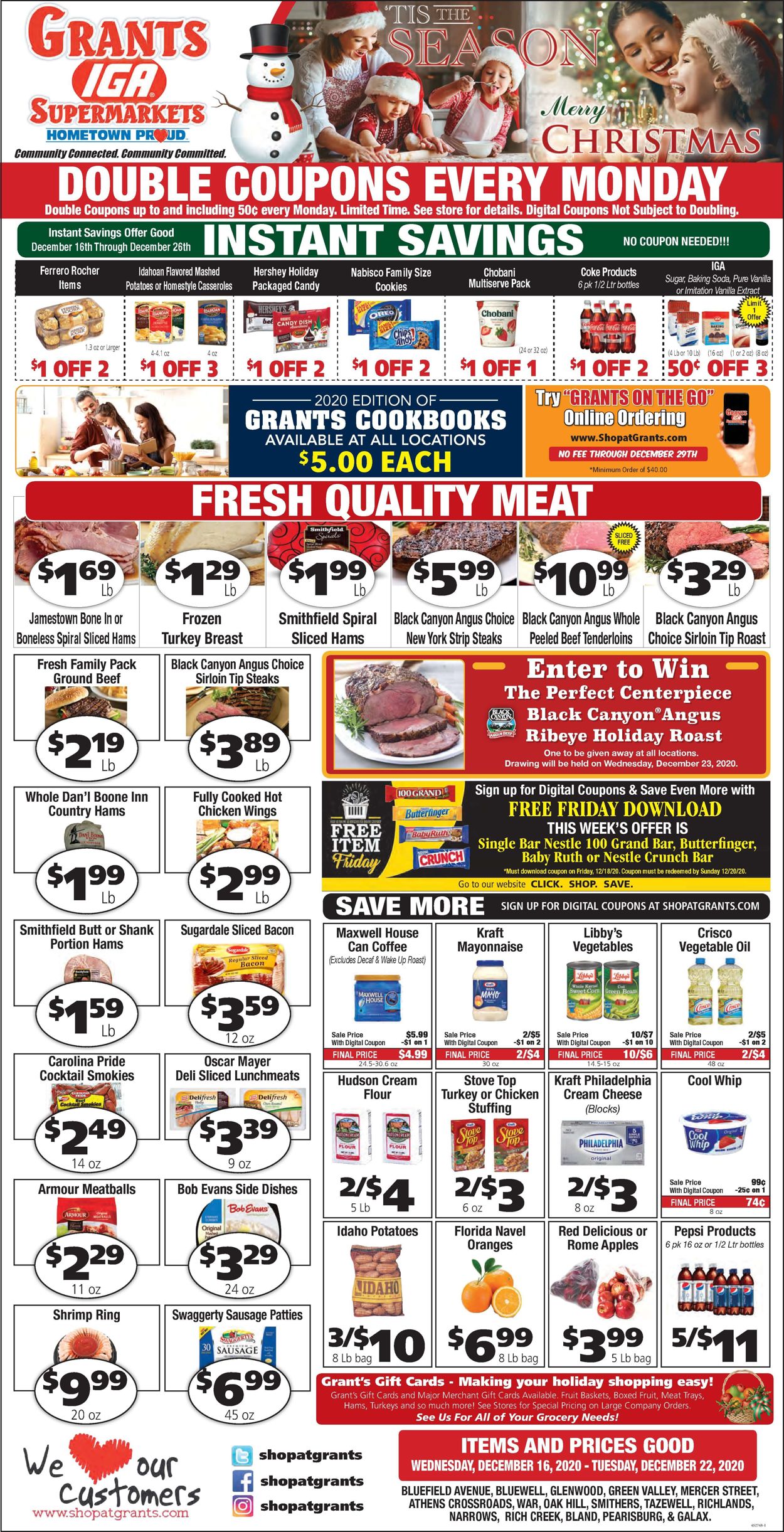 Grant's Supermarket Ad from 12/16/2020