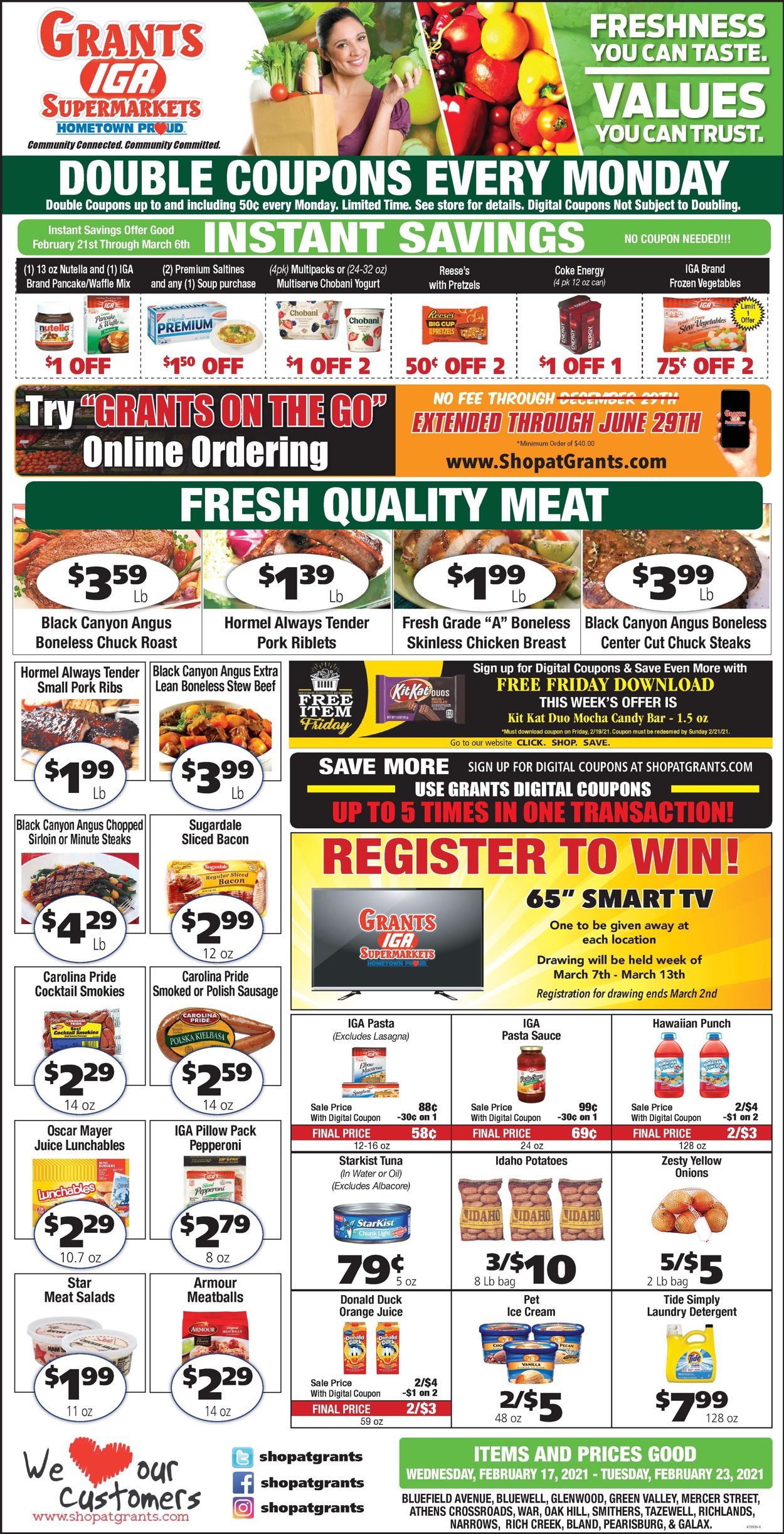 Grant's Supermarket Ad from 02/17/2021