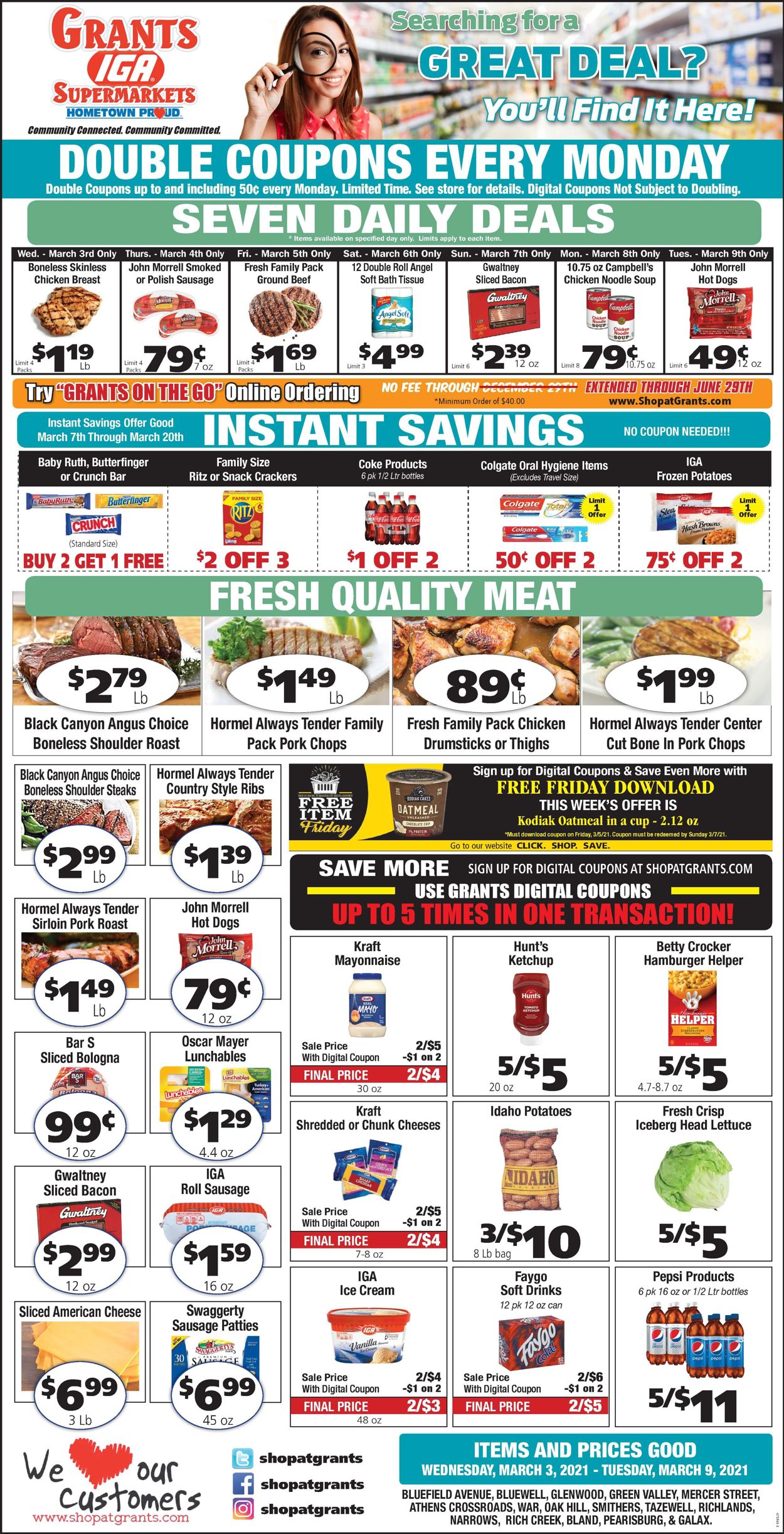 Grant's Supermarket Ad from 03/03/2021