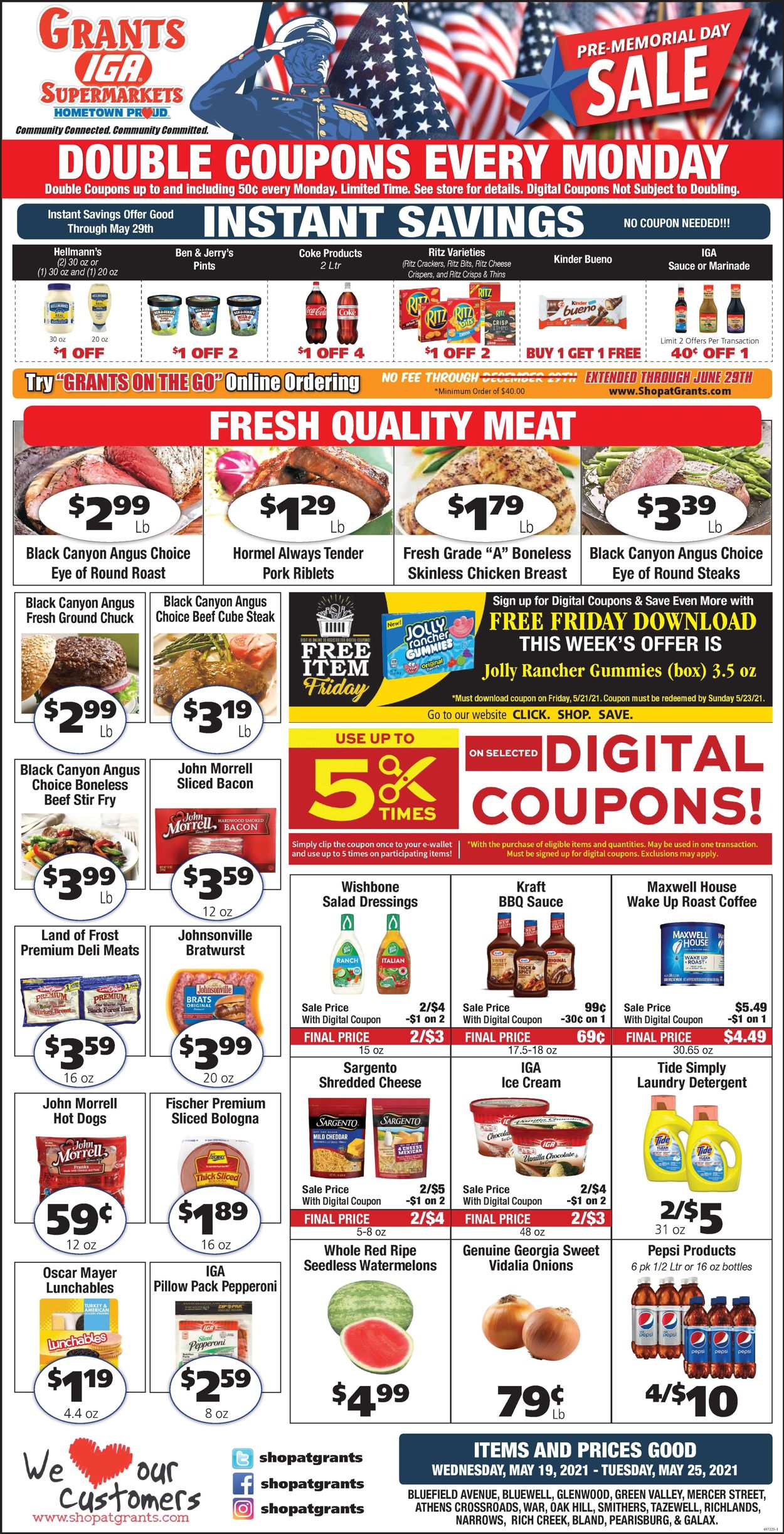 Grant's Supermarket Ad from 05/19/2021