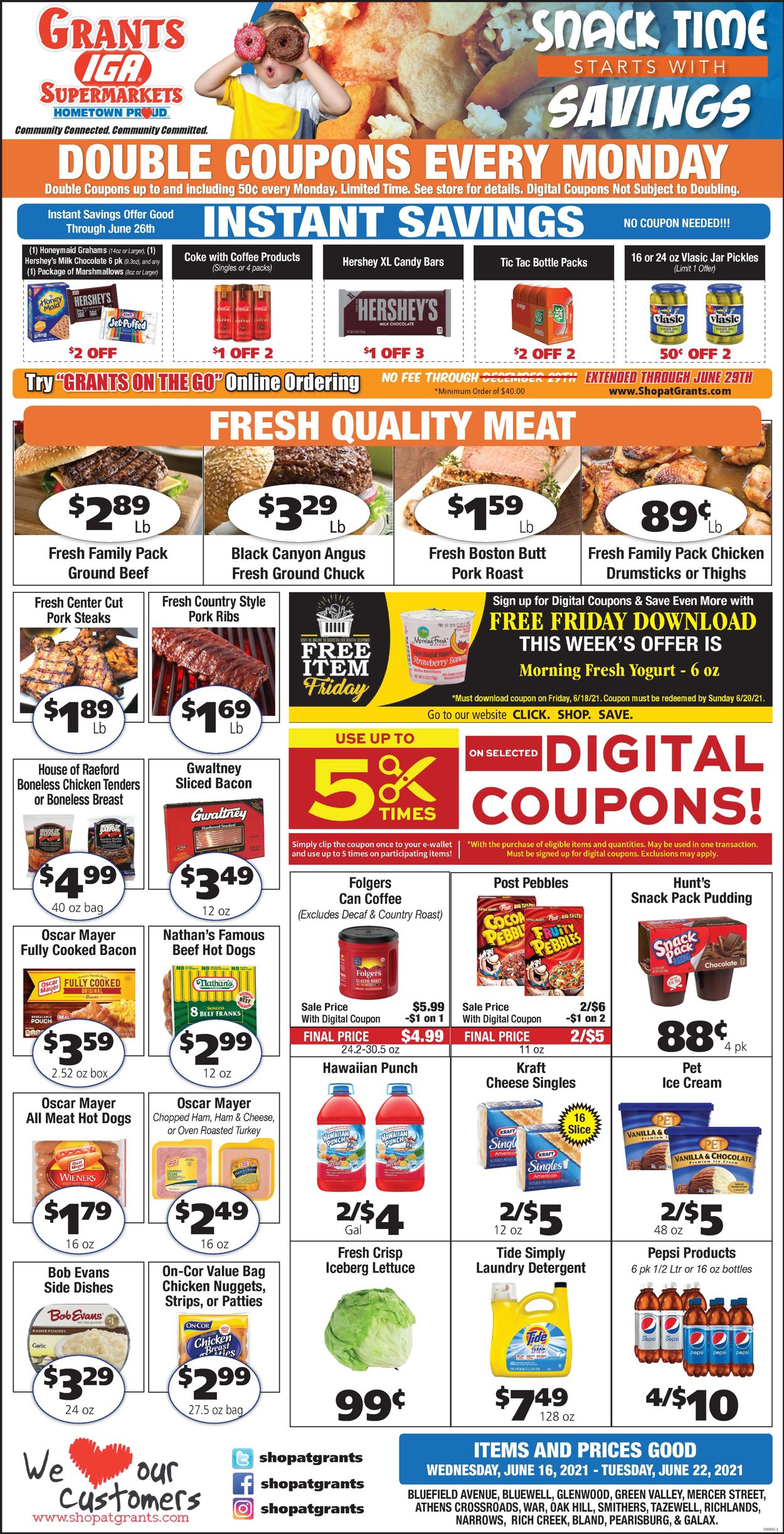 Grant's Supermarket Ad from 06/16/2021