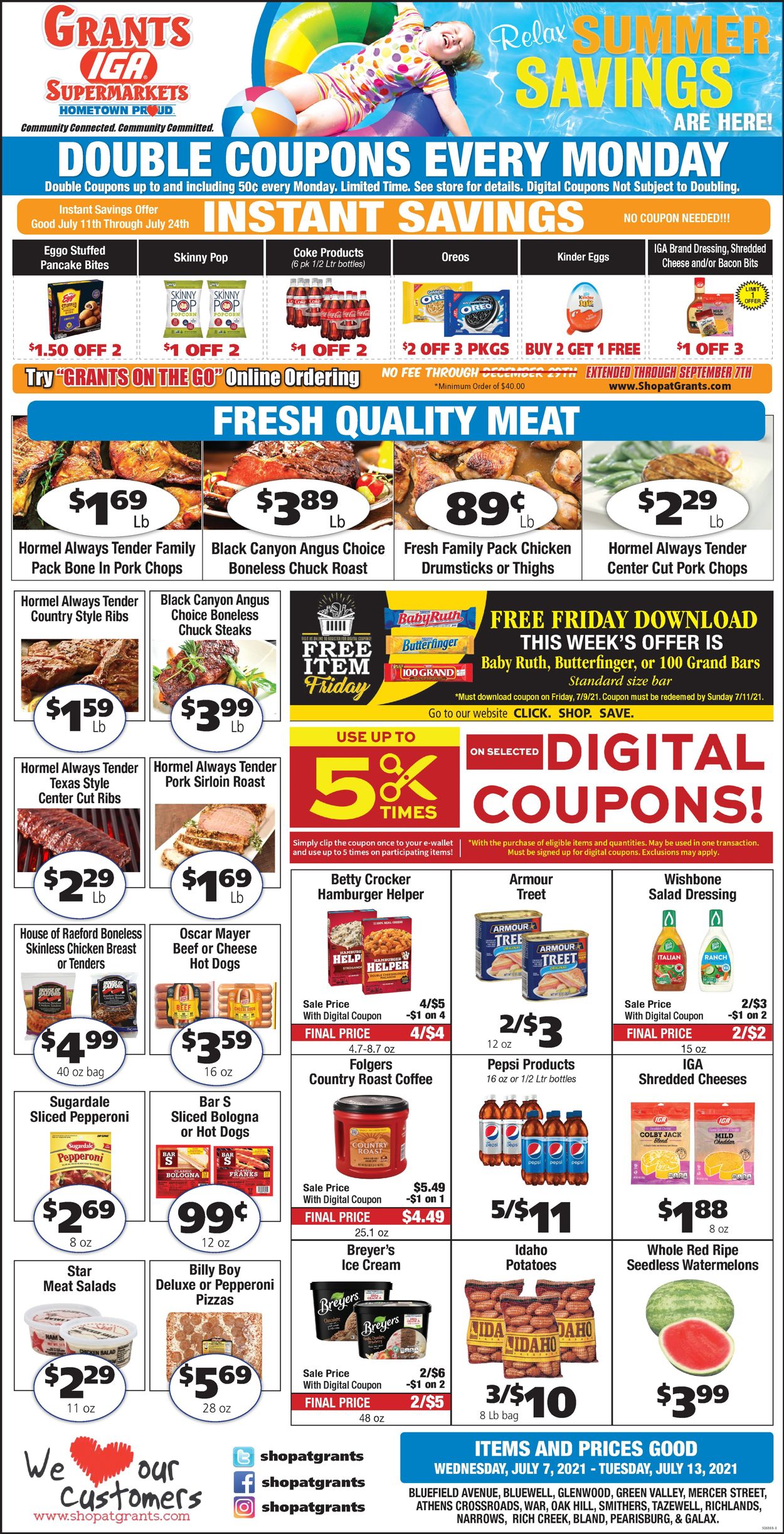 Grant's Supermarket Ad from 07/07/2021