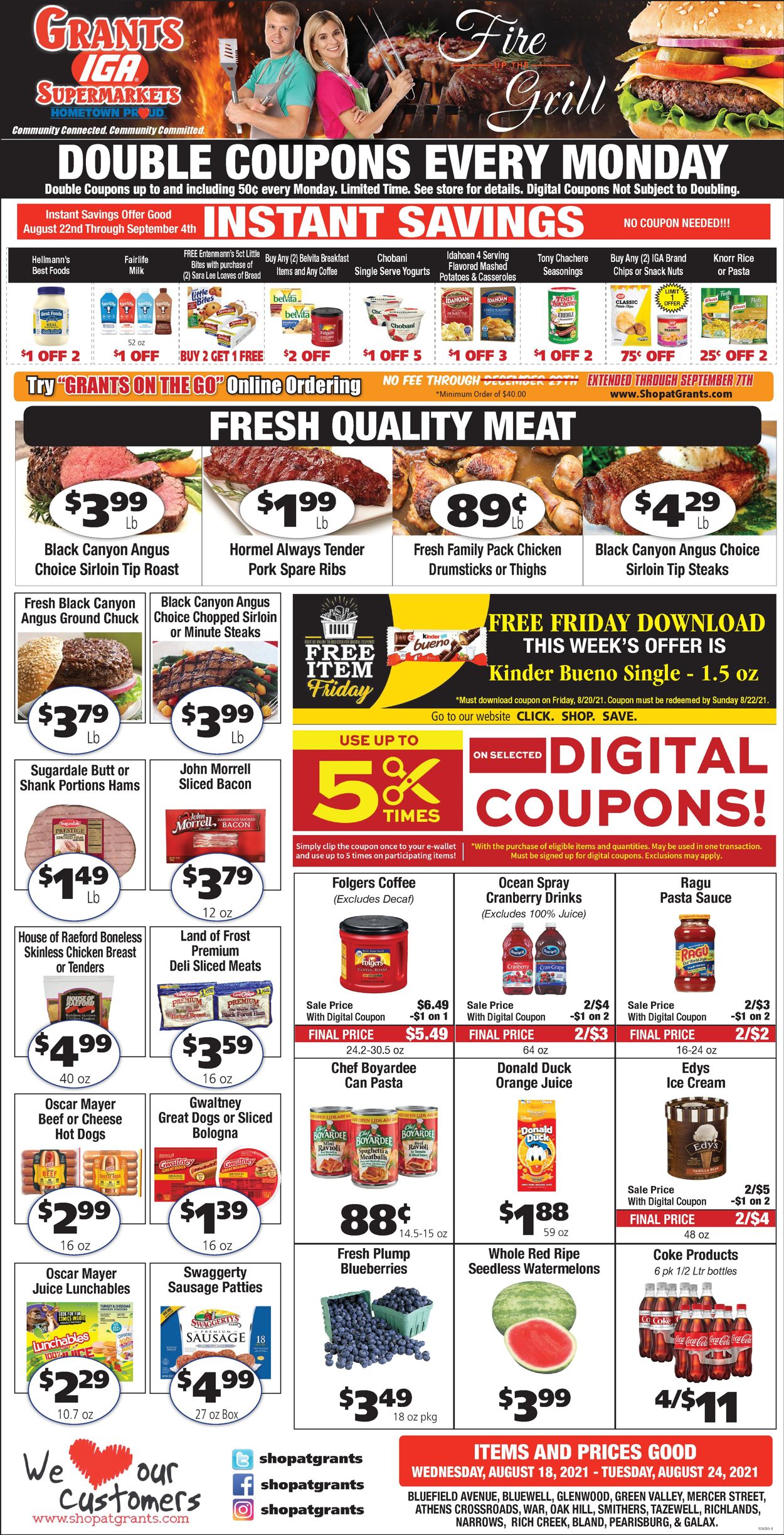 Grant's Supermarket Ad from 08/18/2021