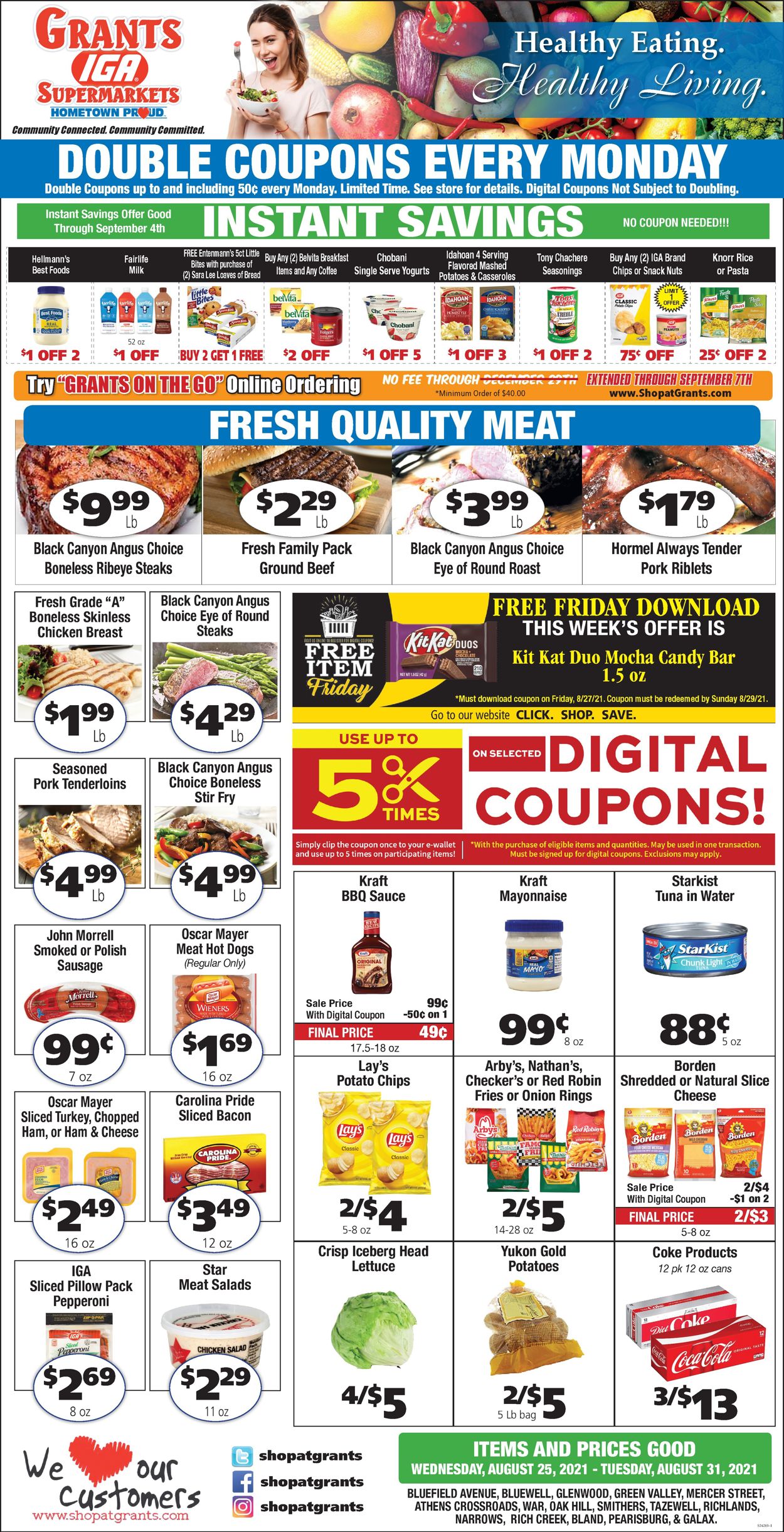 Grant's Supermarket Ad from 08/25/2021
