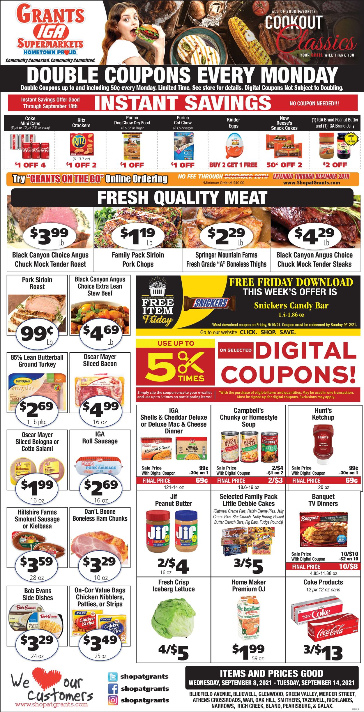 Grant's Supermarket Ad from 09/08/2021