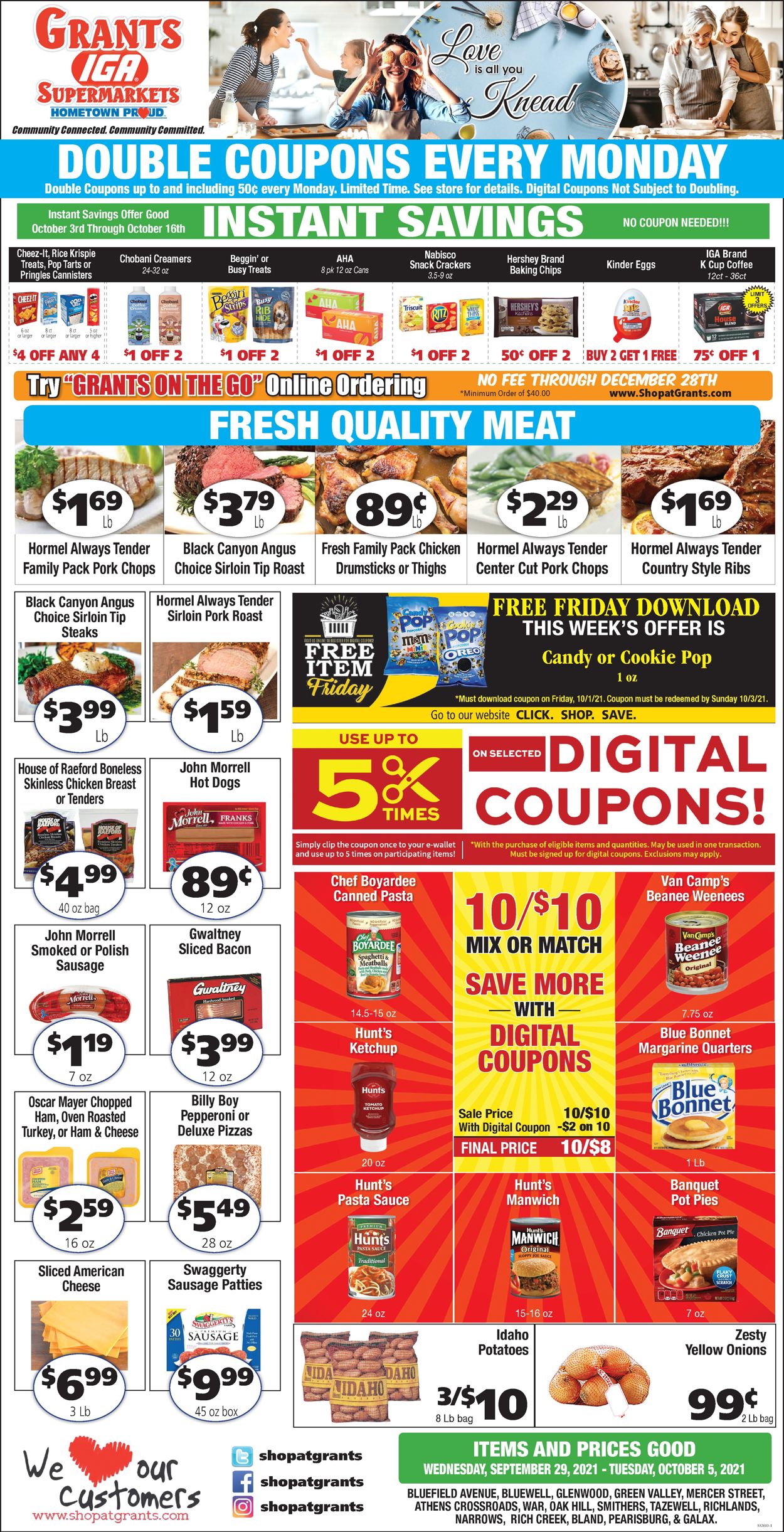 Grant's Supermarket Ad from 09/29/2021