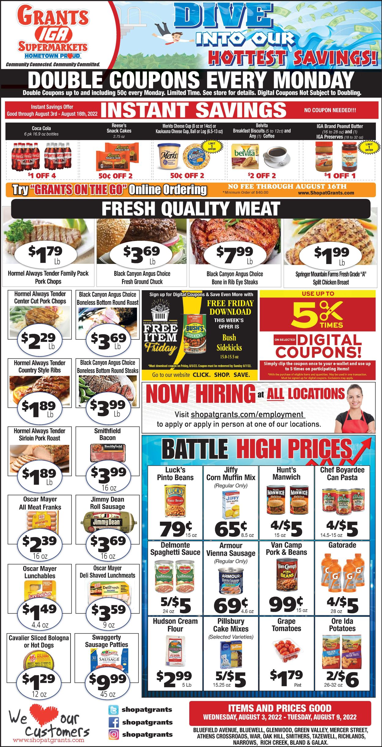 Grant's Supermarket Ad from 08/03/2022