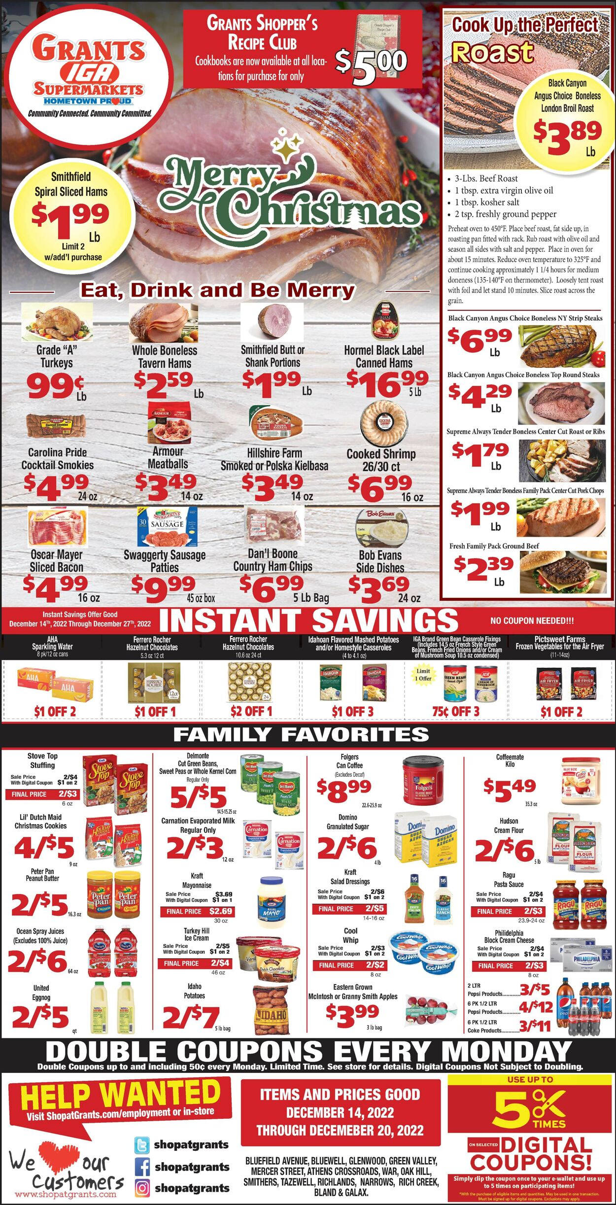 Grant's Supermarket Ad from 12/14/2022