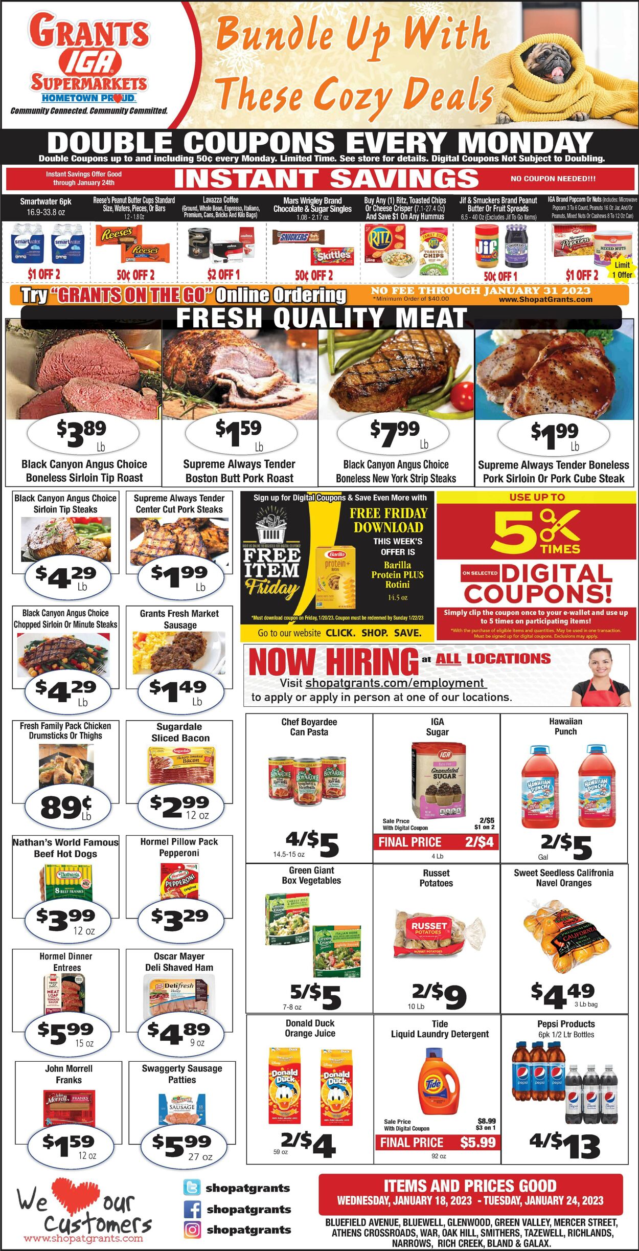 Grant's Supermarket Ad from 01/18/2023