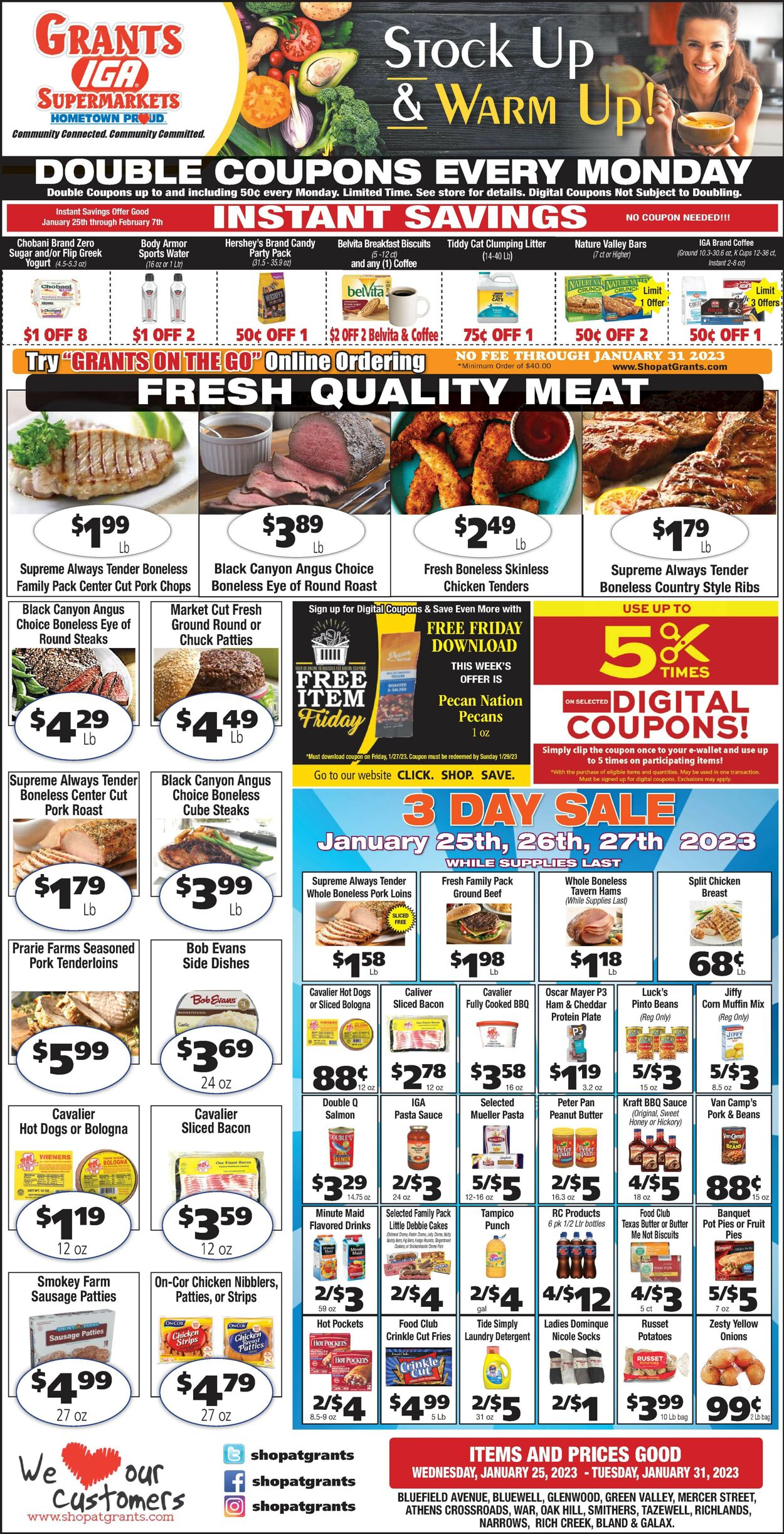 Grant's Supermarket Ad from 01/25/2023