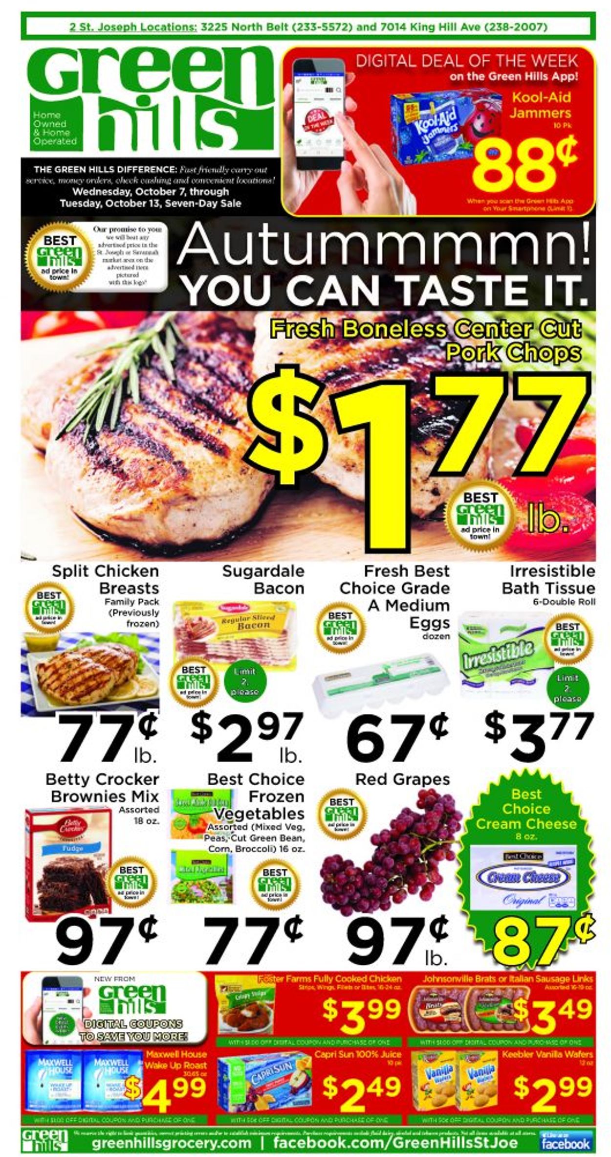 Green Hills Grocery Ad from 10/07/2020