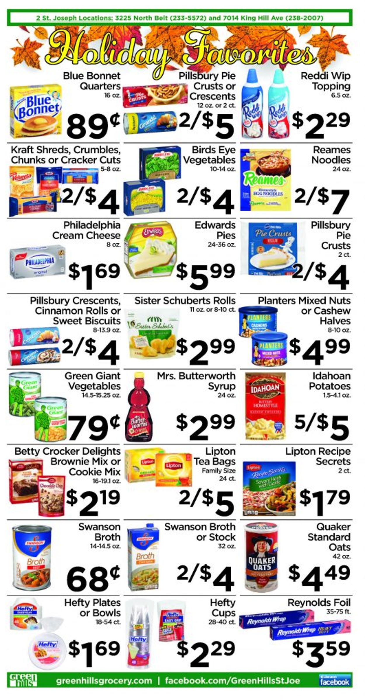 Green Hills Grocery Ad from 11/18/2020