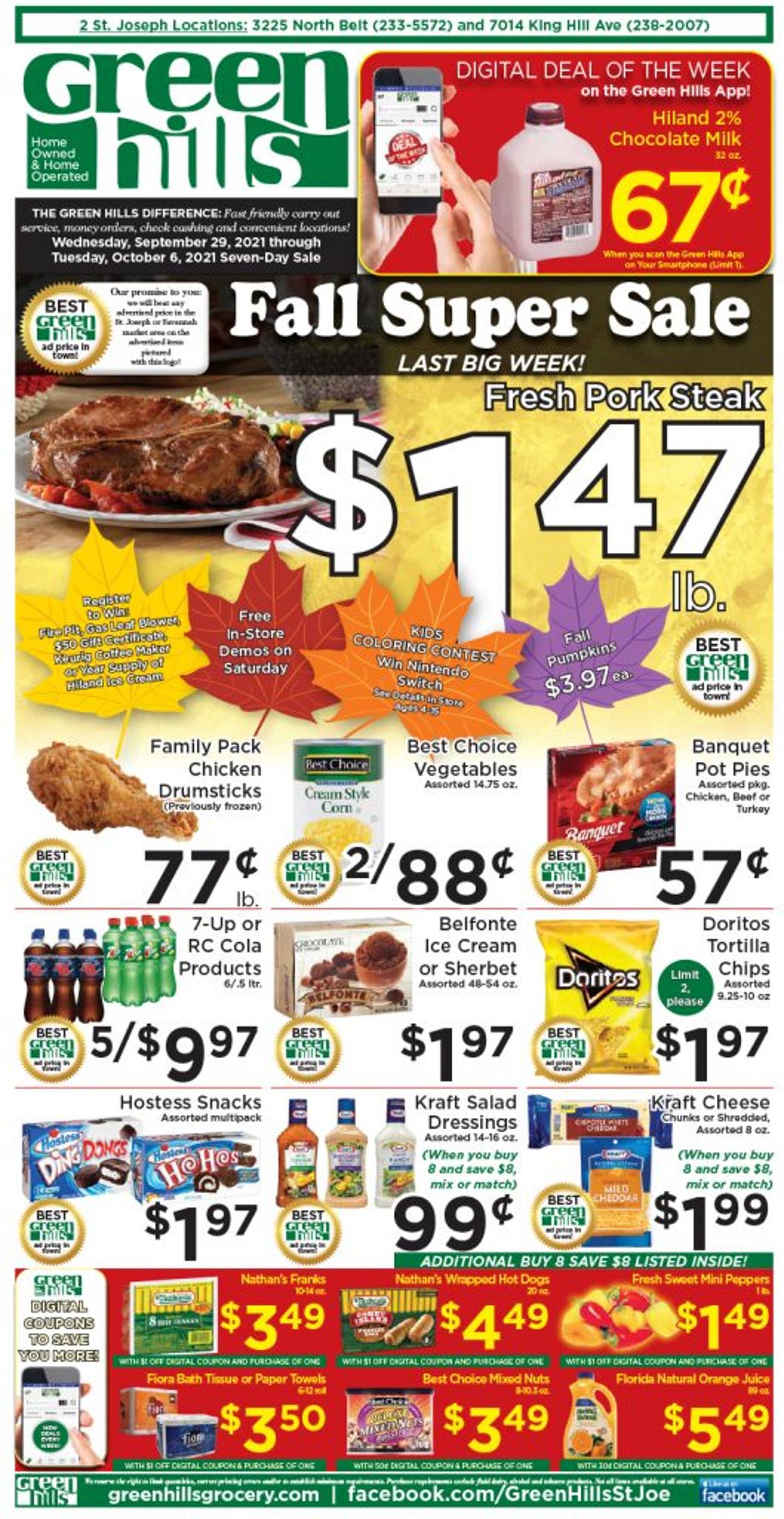 Green Hills Grocery Ad from 09/29/2021