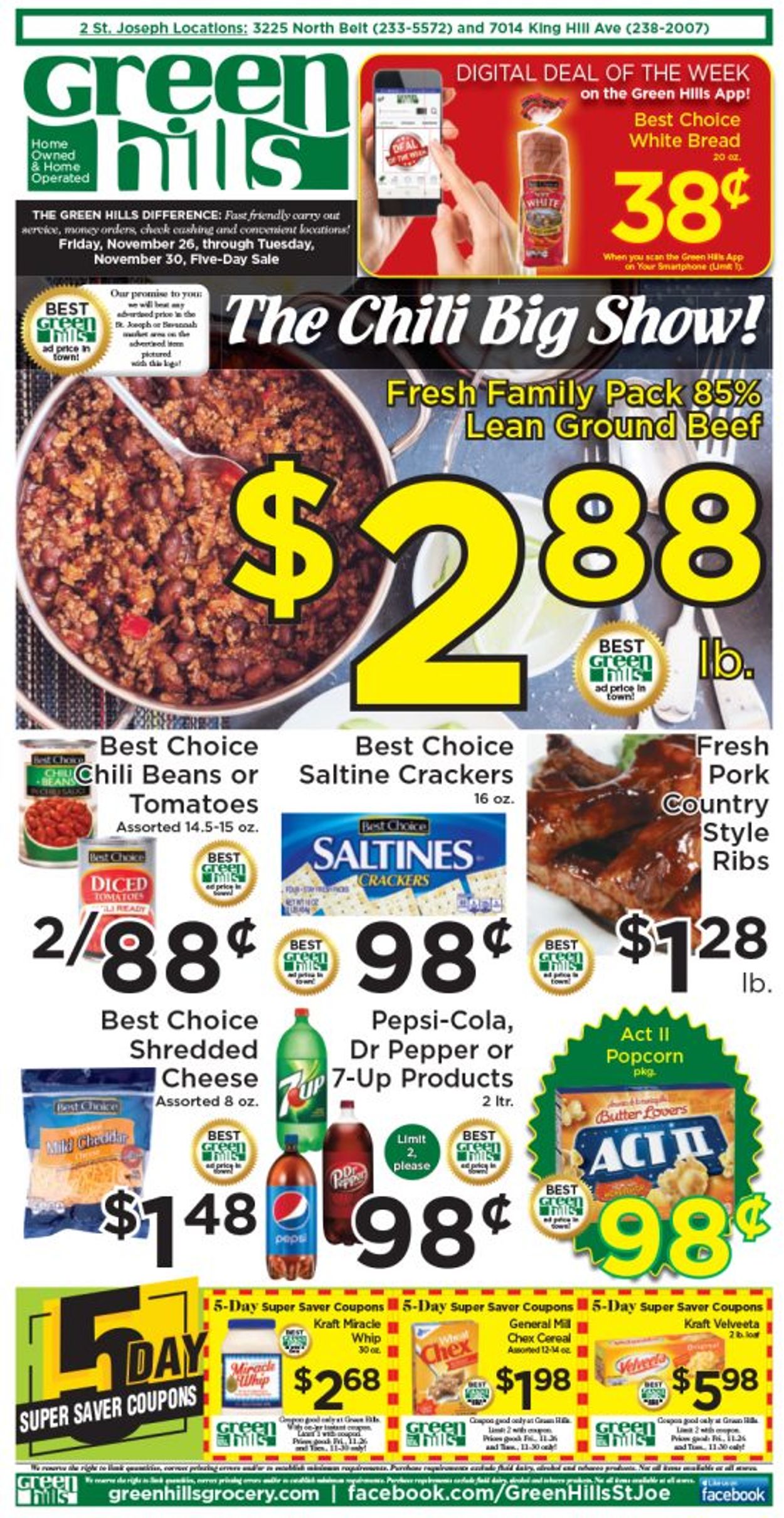 Green Hills Grocery Ad from 11/26/2021
