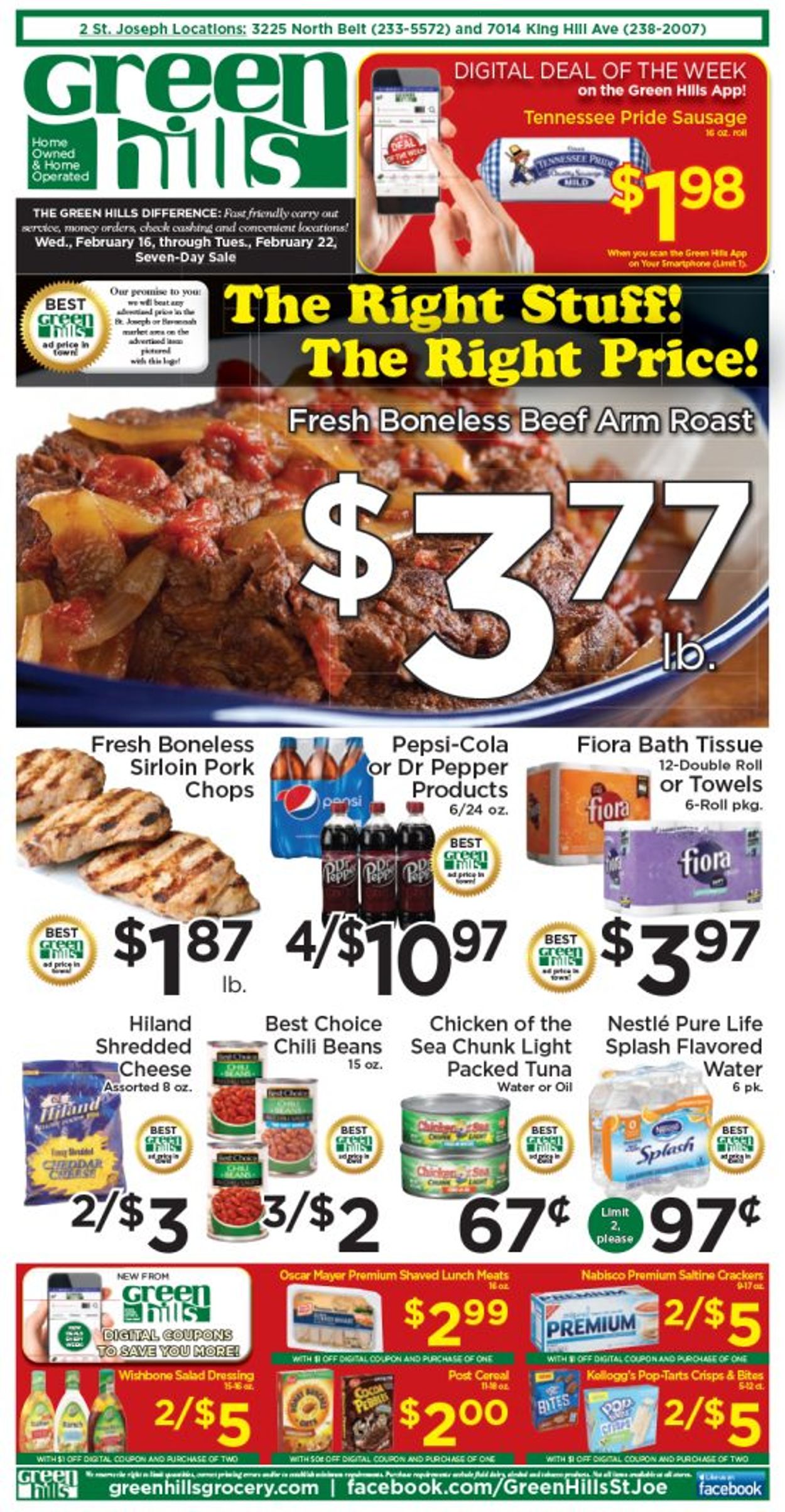 Green Hills Grocery Ad from 02/16/2022