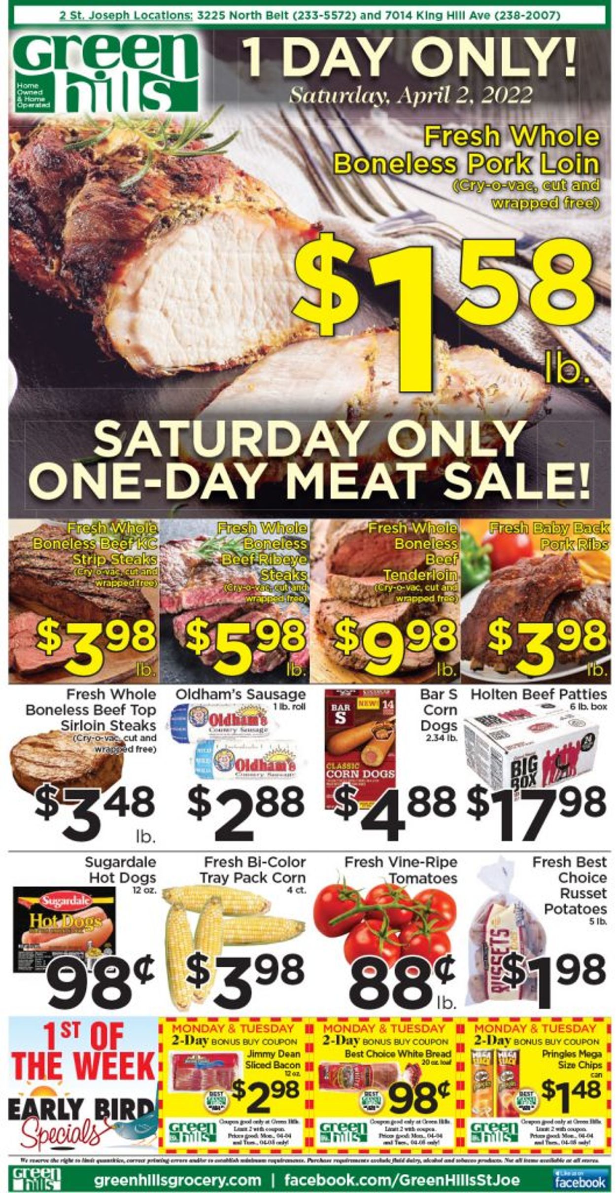 Green Hills Grocery Ad from 03/30/2022