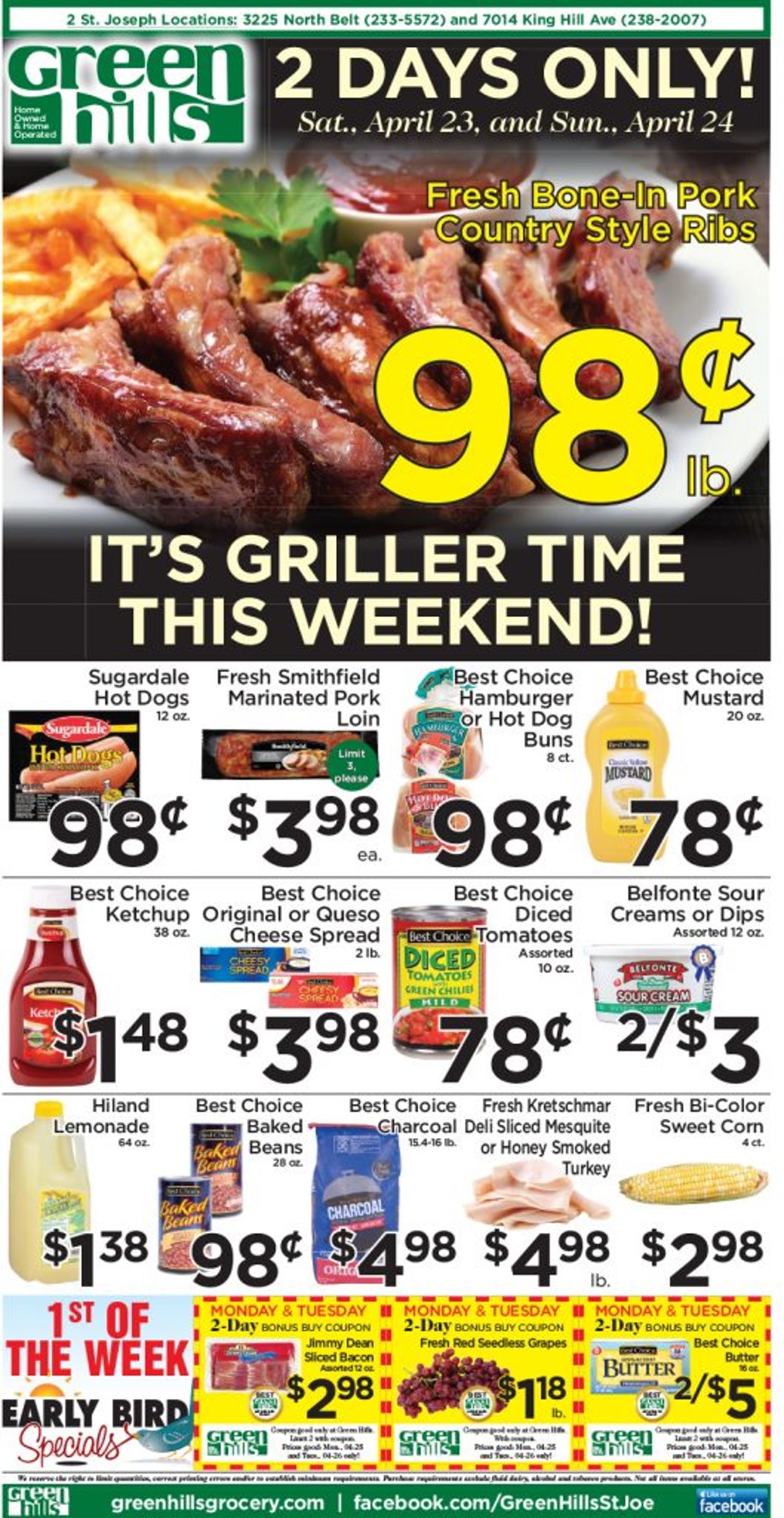 Green Hills Grocery Ad from 04/20/2022