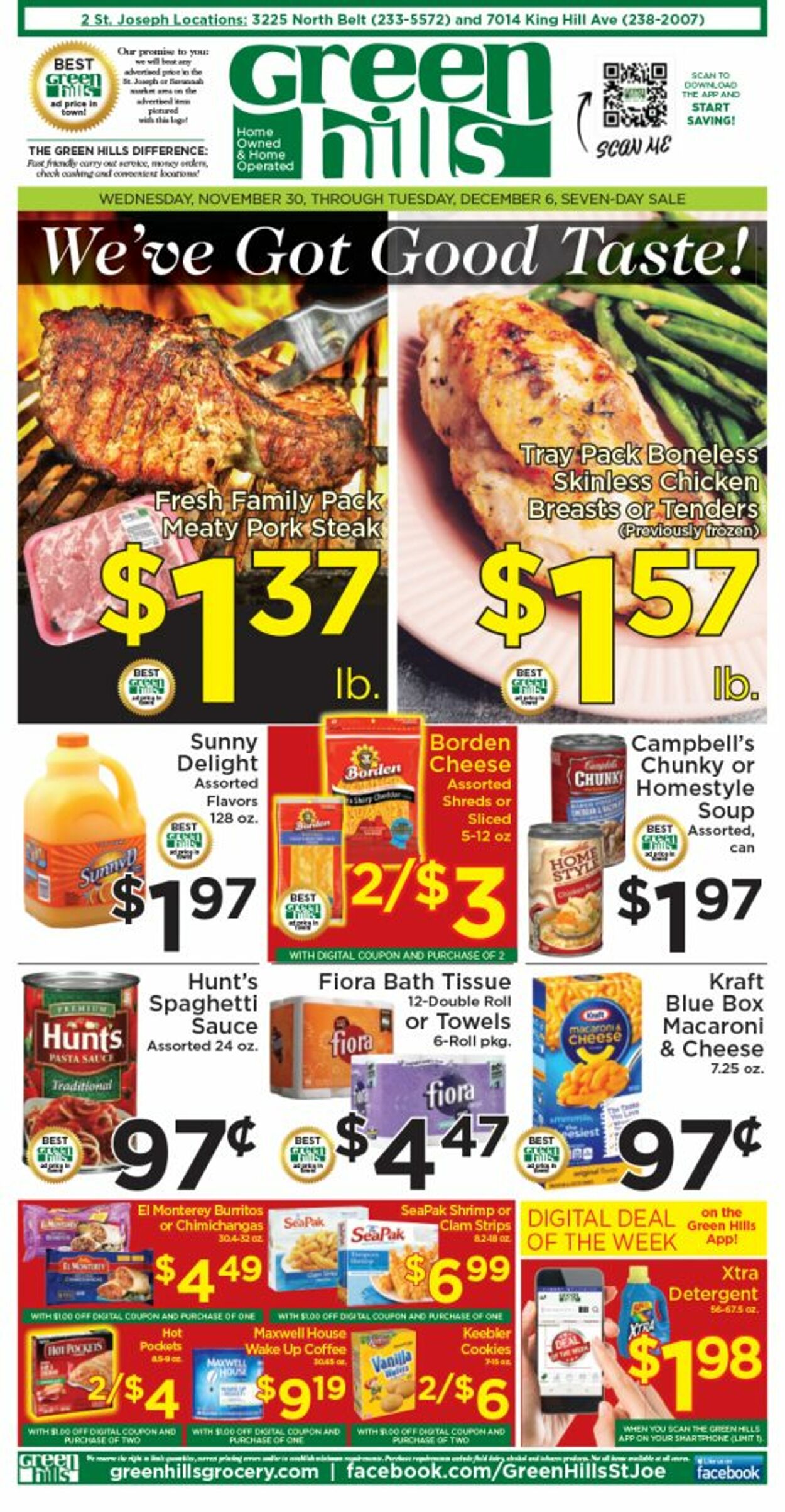 Green Hills Grocery Ad from 11/30/2022