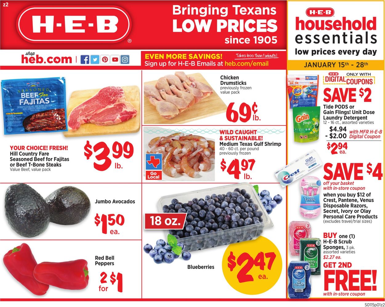 H-E-B Ad from 01/15/2020