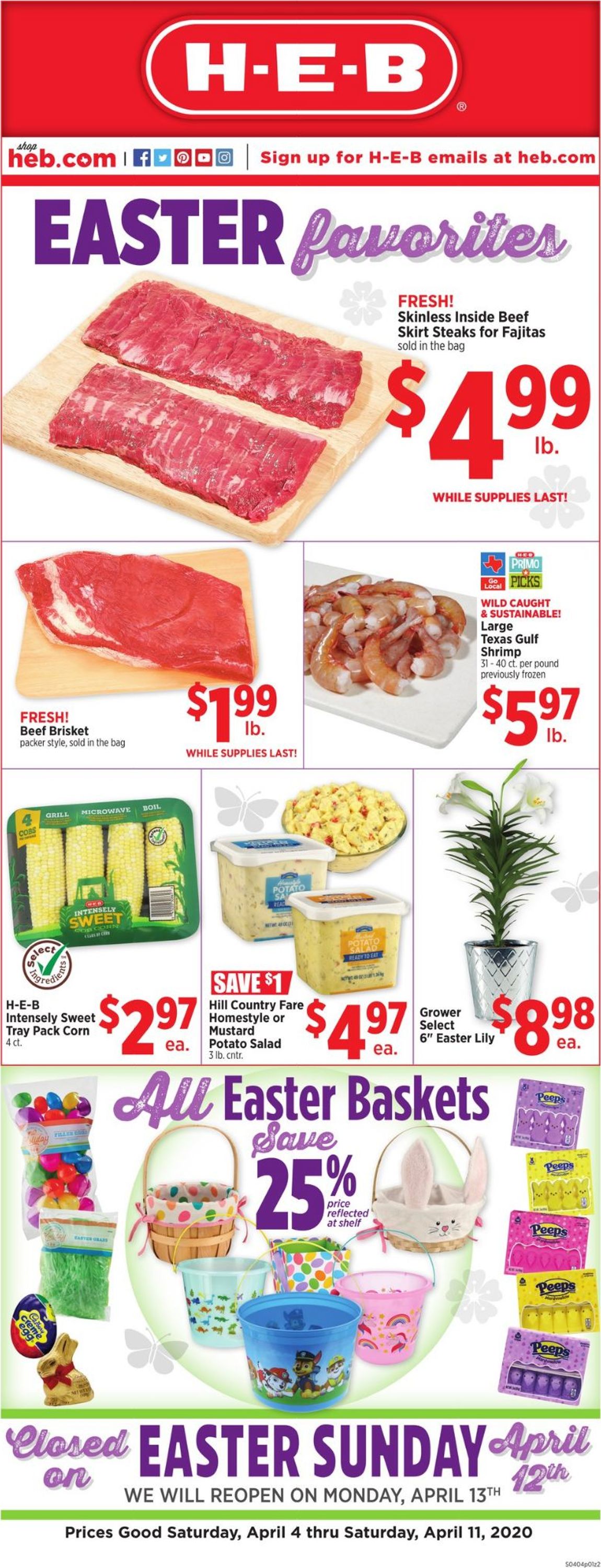H-E-B Ad from 04/04/2020