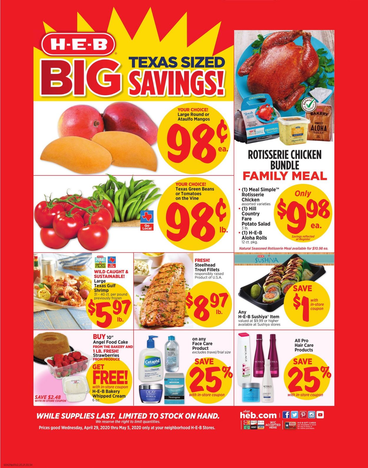 H-E-B Ad from 04/29/2020