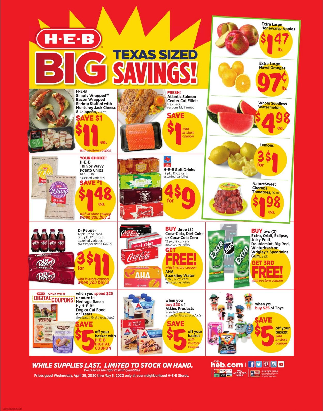 H-E-B Ad from 04/29/2020