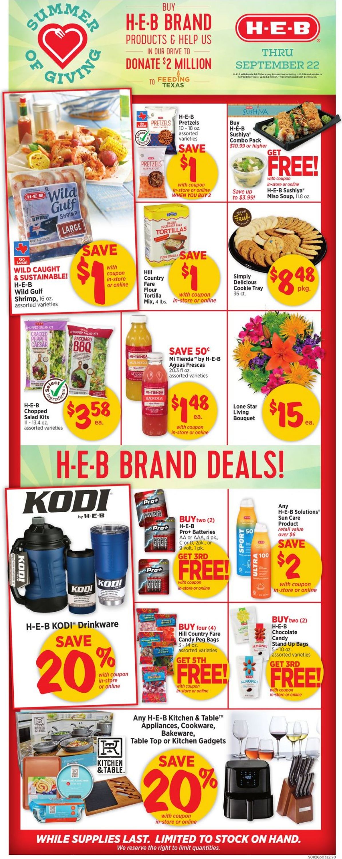H-E-B Ad from 08/26/2020
