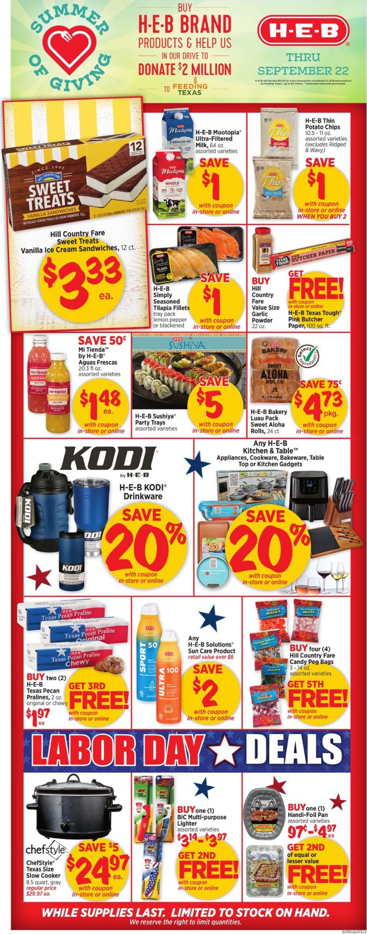 H-E-B Ad from 09/02/2020