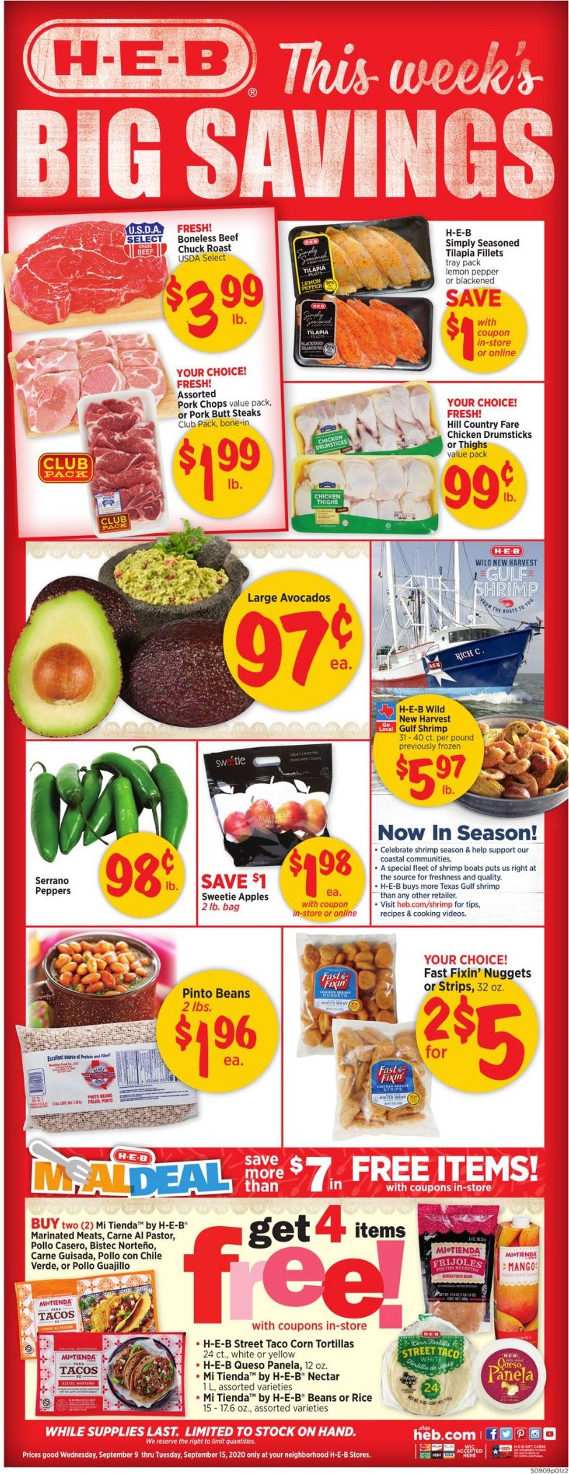 H-E-B Ad from 09/09/2020
