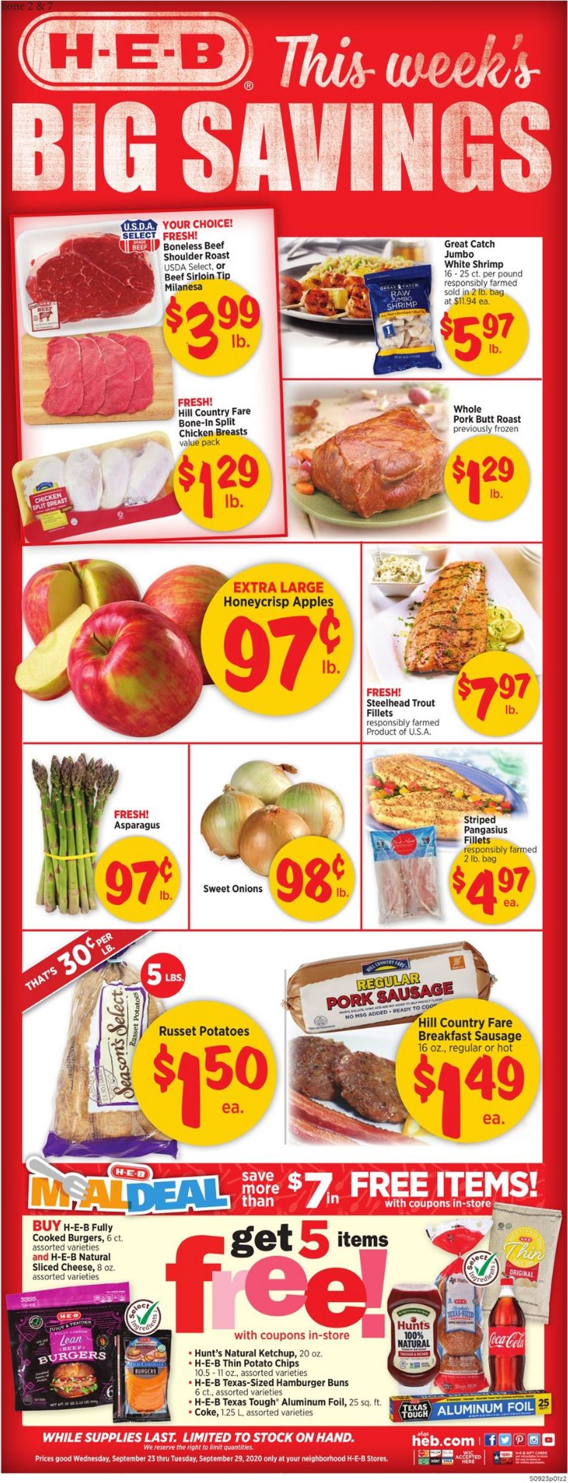 H-E-B Ad from 09/23/2020