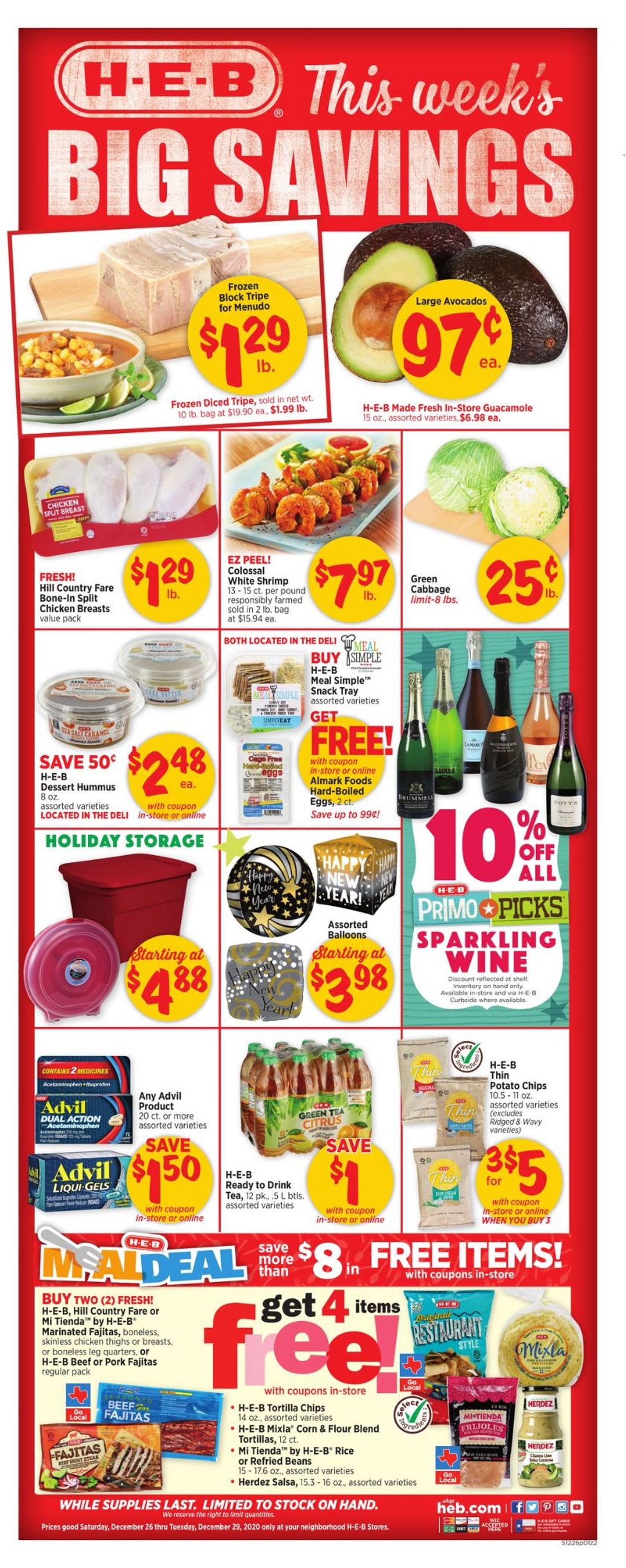 H-E-B Ad from 12/26/2020