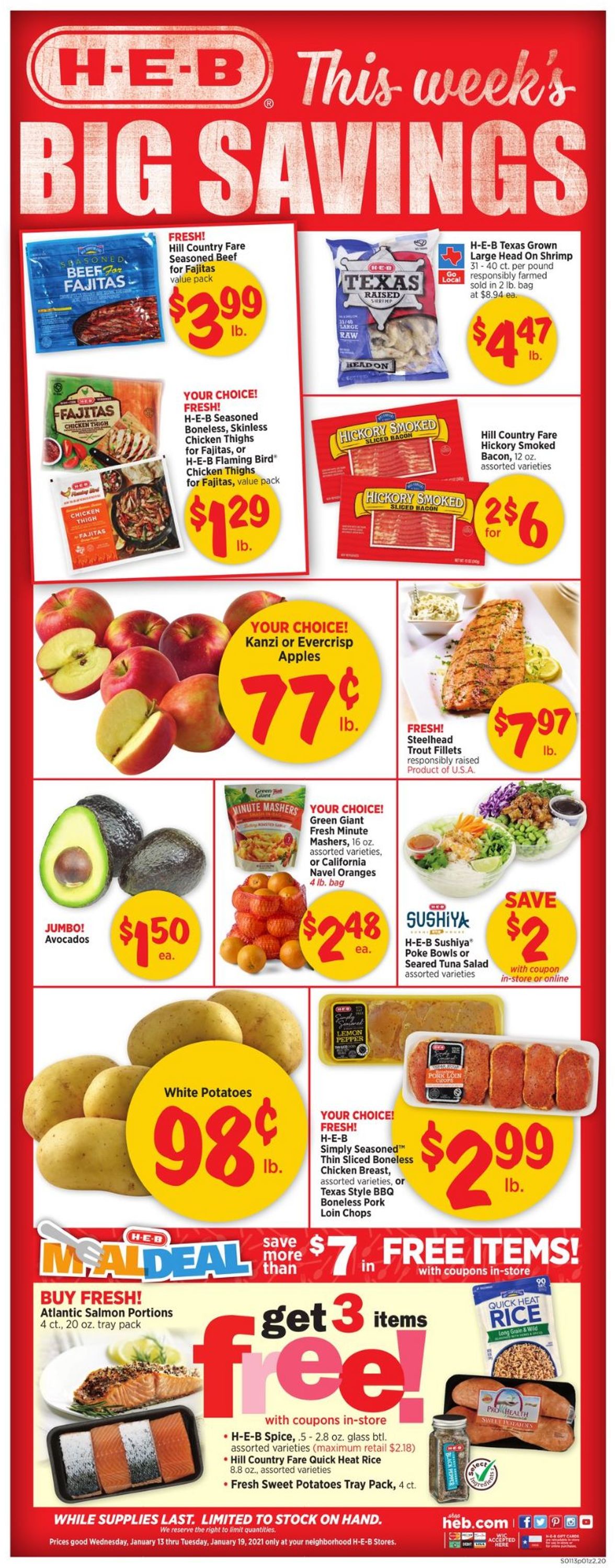 H-E-B Ad from 01/13/2021