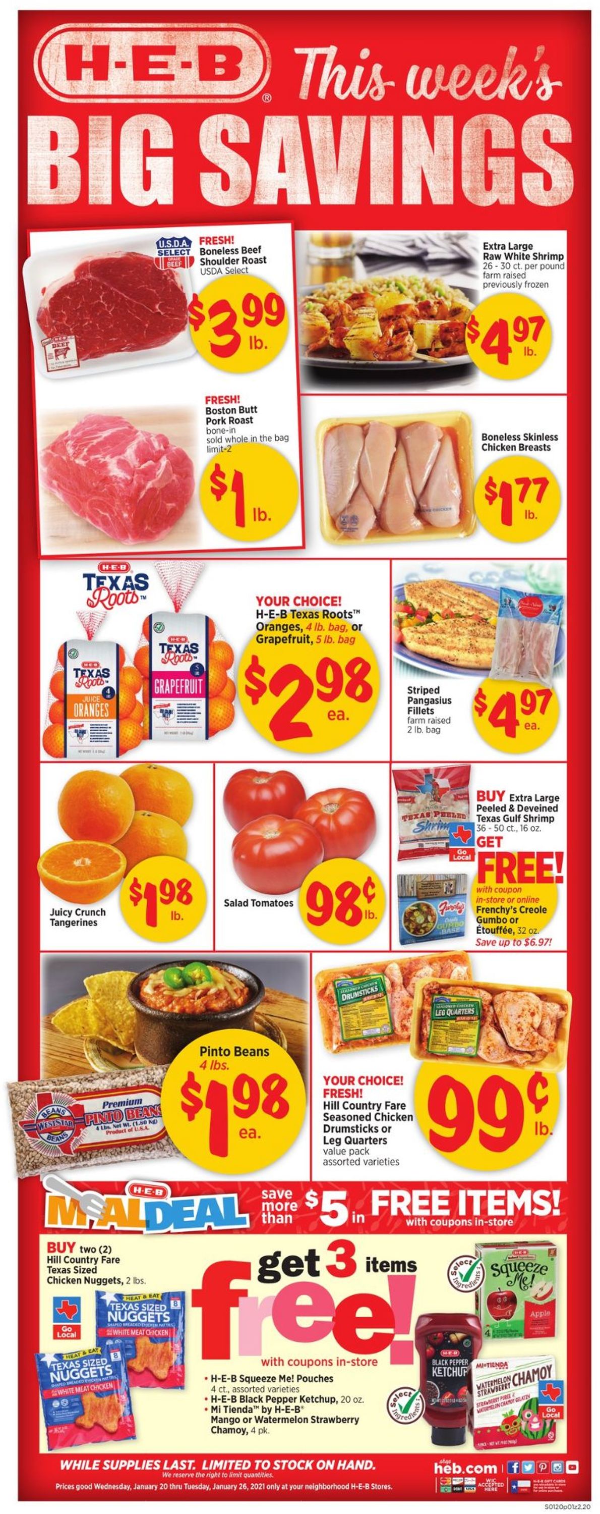 H-E-B Ad from 01/20/2021