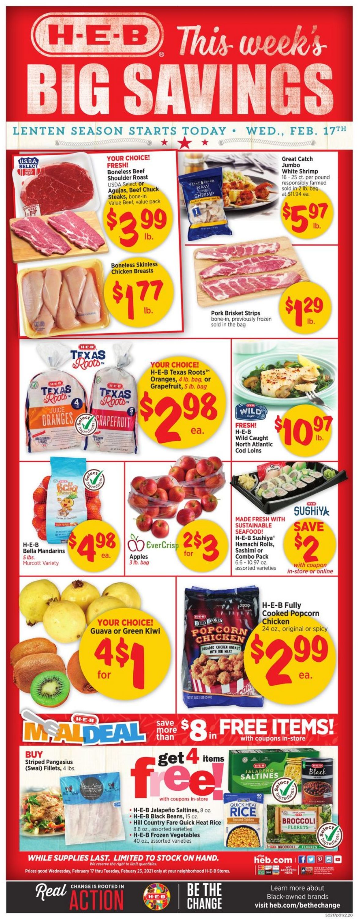 H-E-B Ad from 02/17/2021