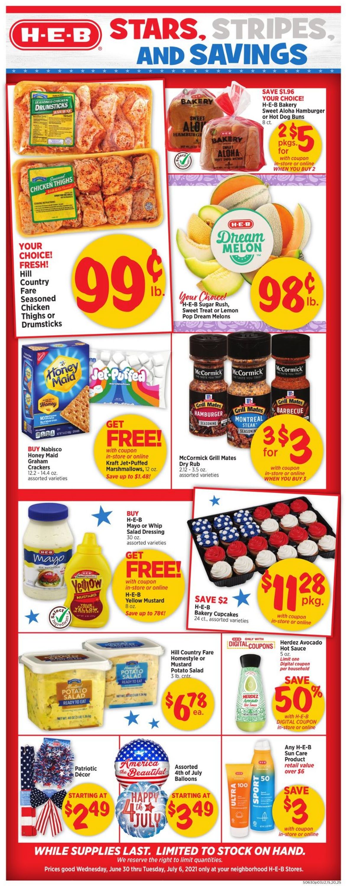 H-E-B Ad from 06/30/2021