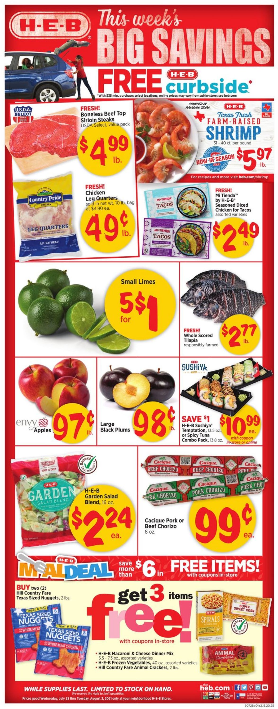 H-E-B Ad from 07/28/2021