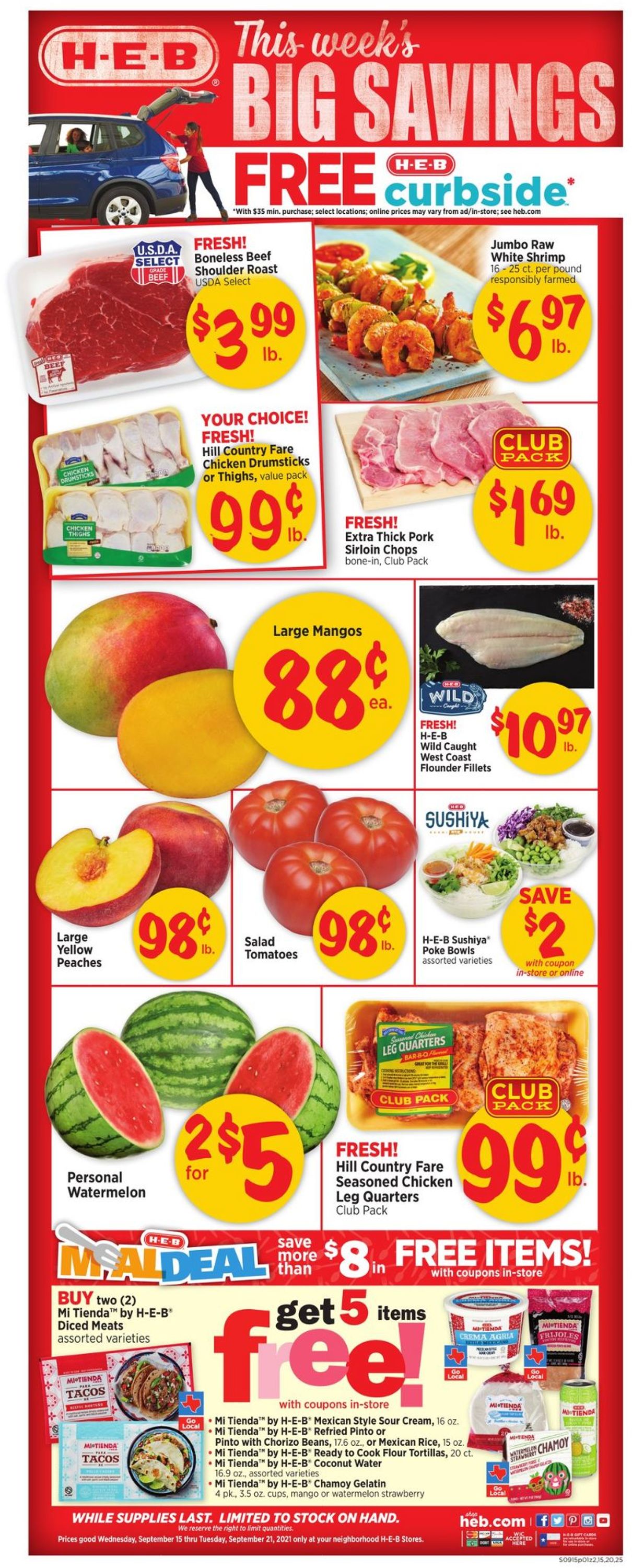 H-E-B Ad from 09/15/2021